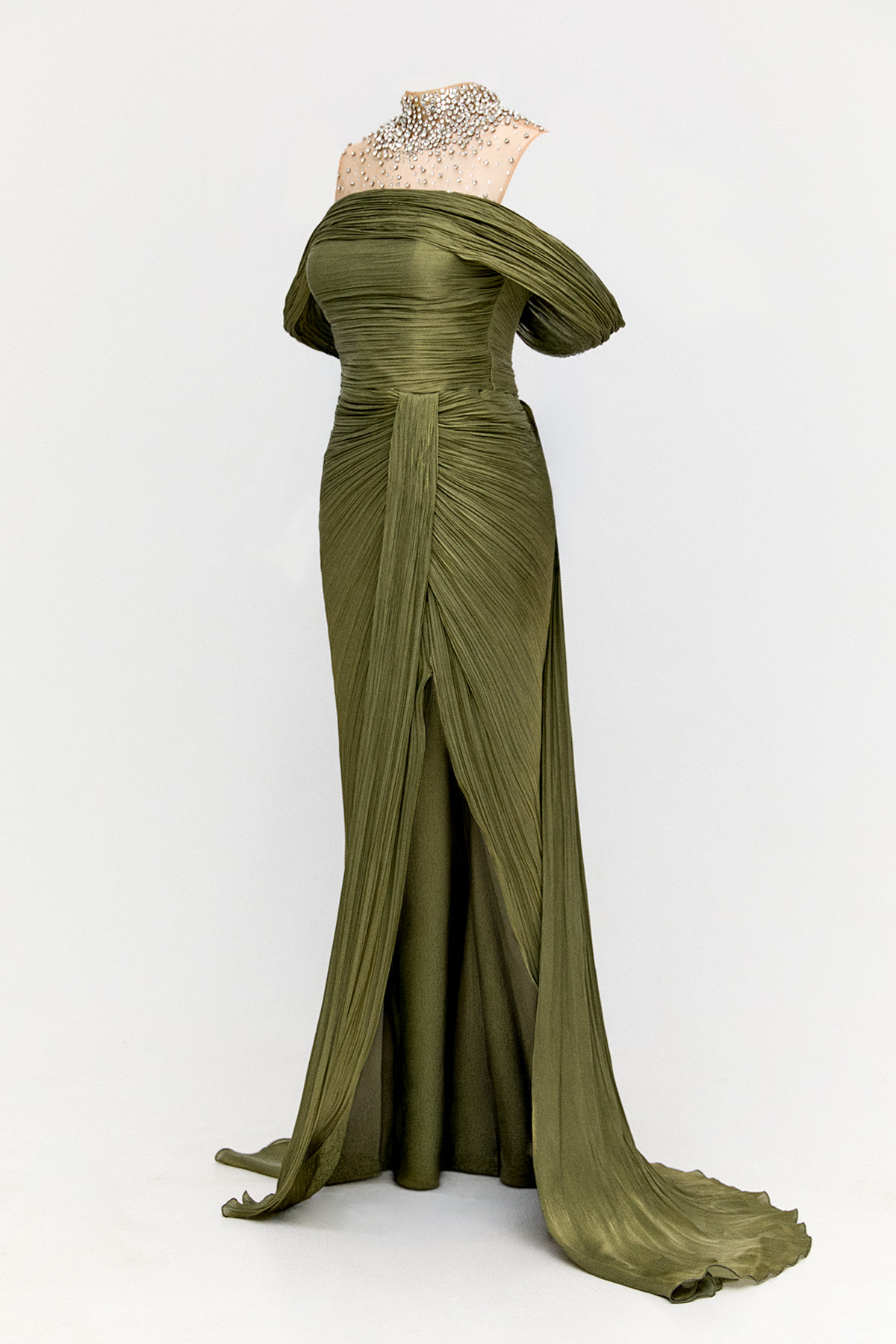 Düşük Kol Straplez Abiye Elbise, Tesettür Giyim