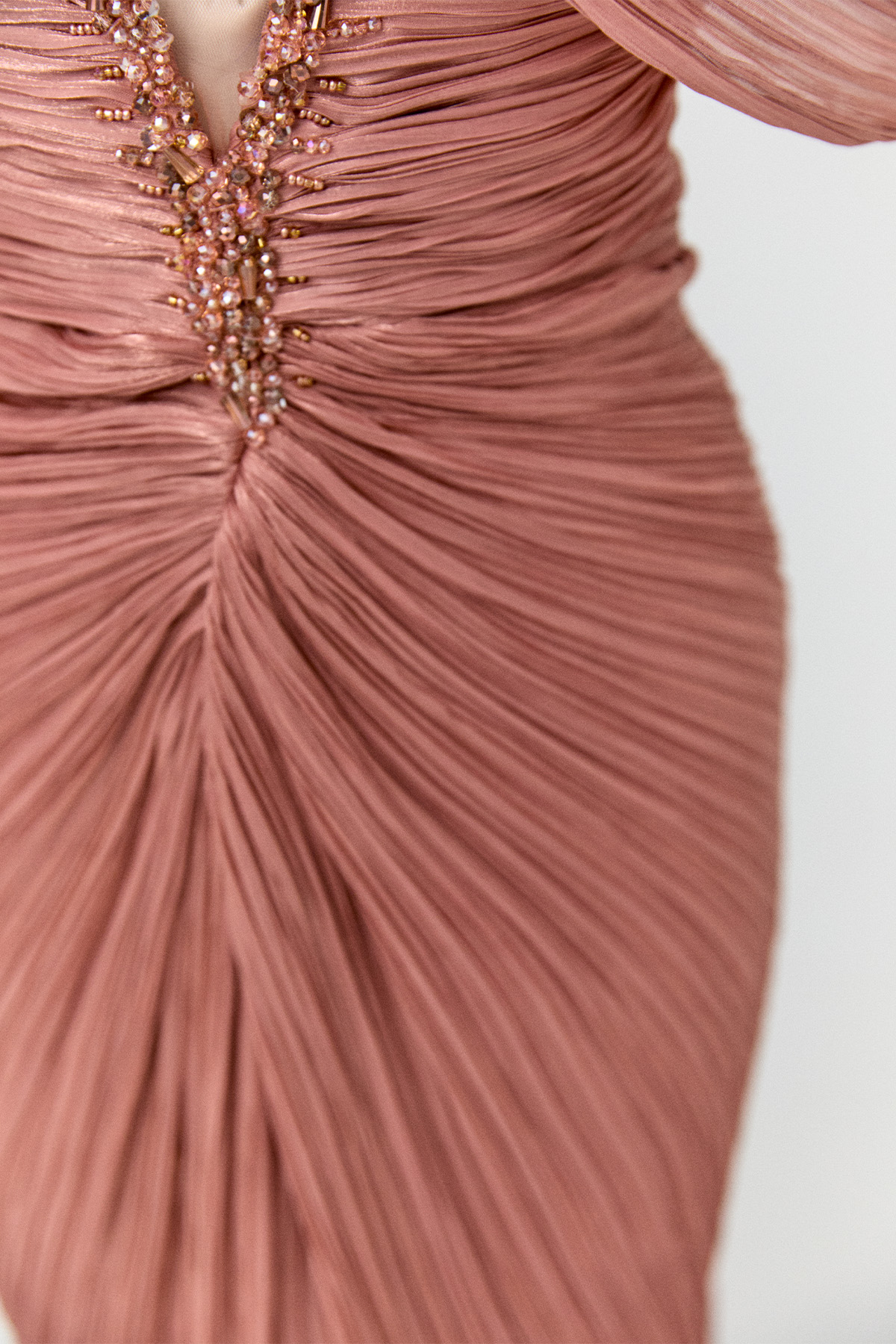 Düşük Kol Straplez Abiye Elbise, Tesettür Giyim