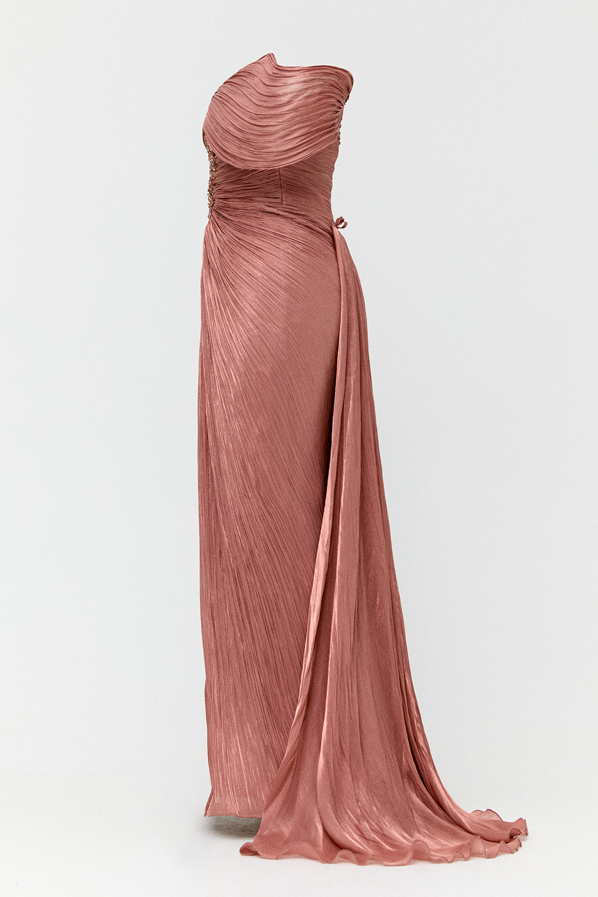 Düşük Kol Straplez Abiye Elbise, Tesettür Giyim