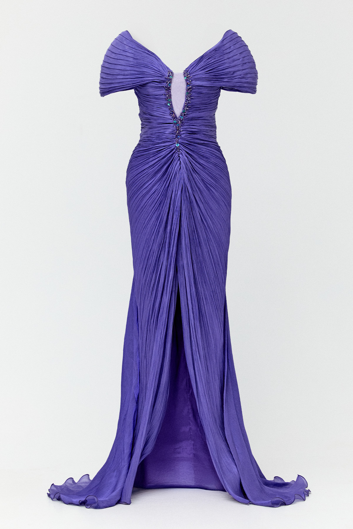 Düşük Kol Straplez Abiye Elbise, Tesettür Giyim