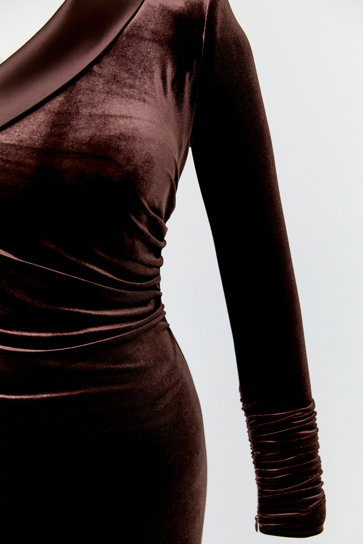 Tek Omuz Kadife Abiye Elbise, Tesettür Giyim