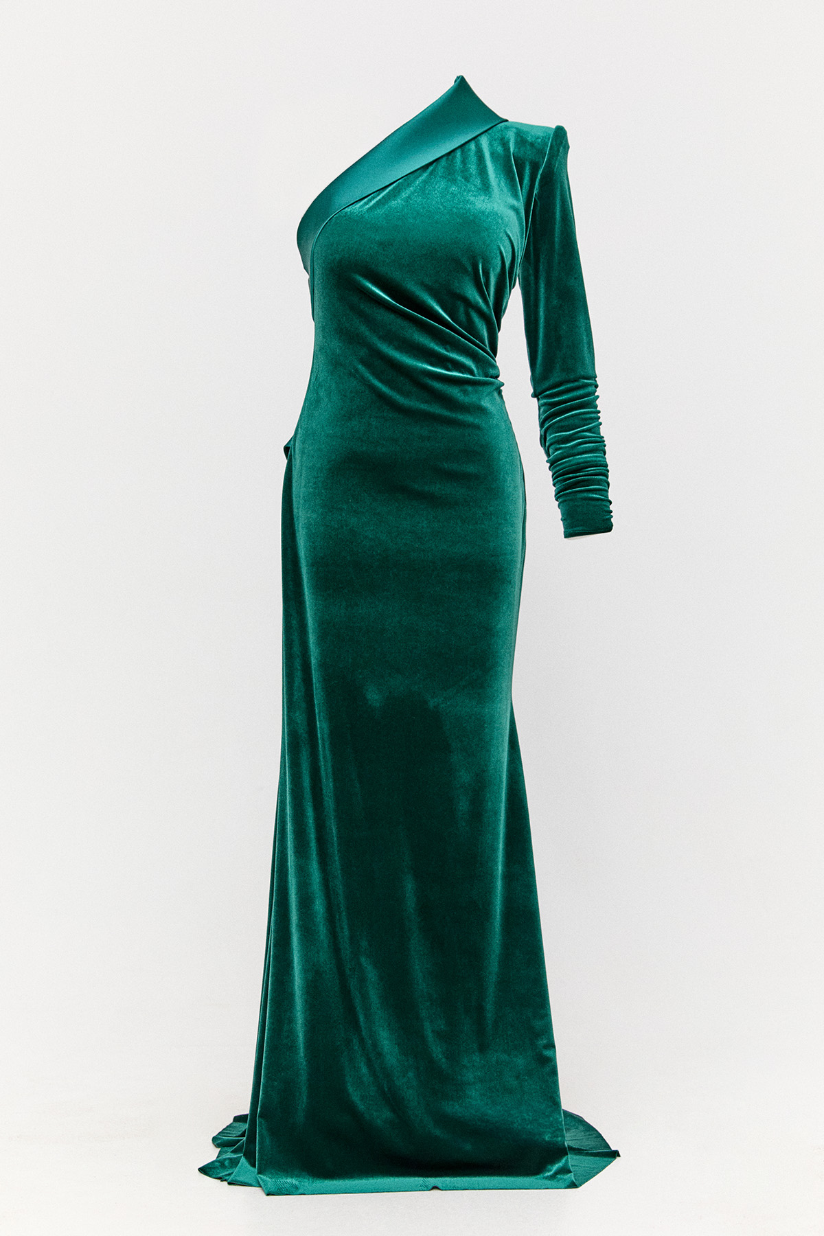 Yırtmaçlı Kadife Abiye Elbise, Tesettür Giyim