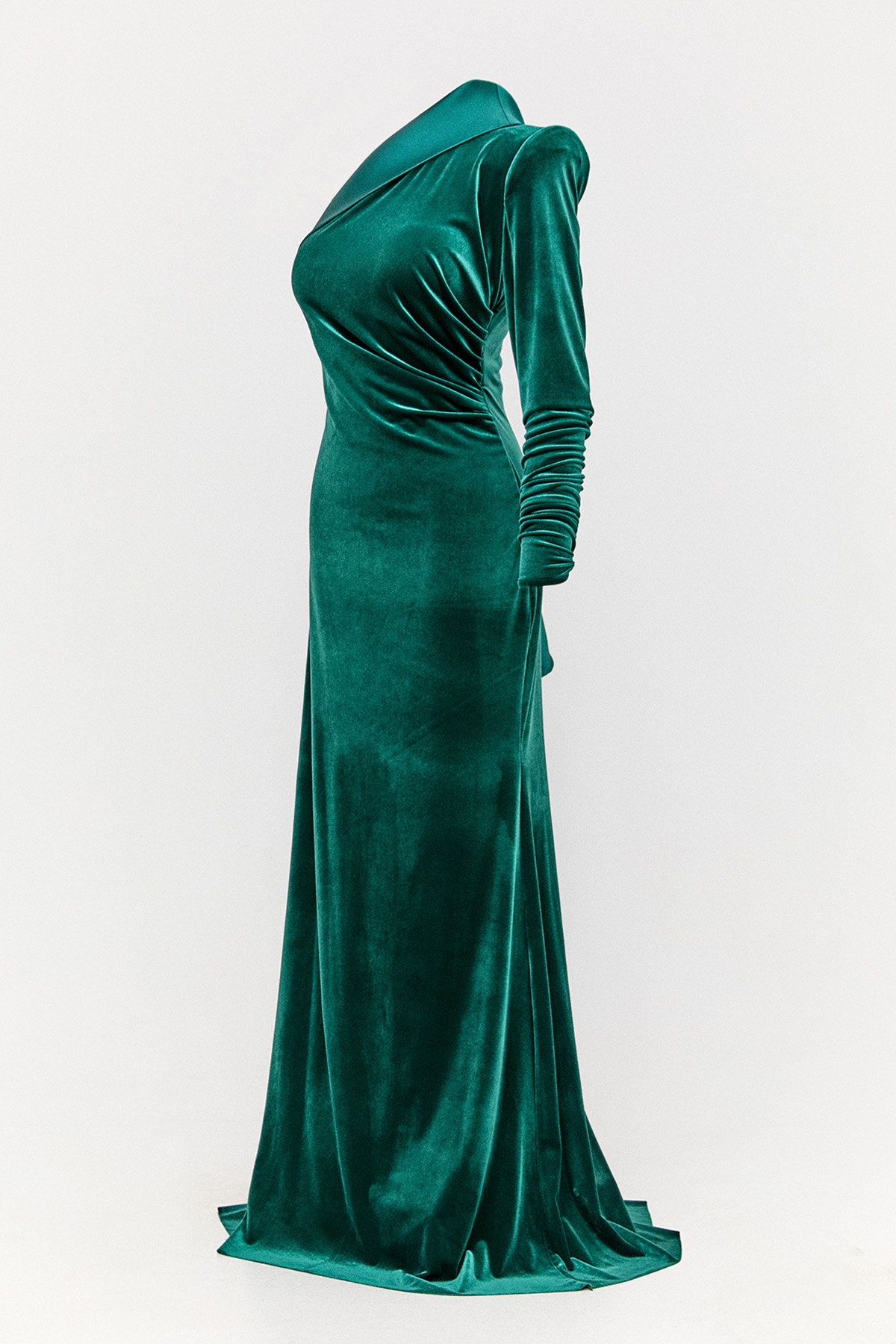 Yırtmaçlı Kadife Abiye Elbise, Tesettür Giyim