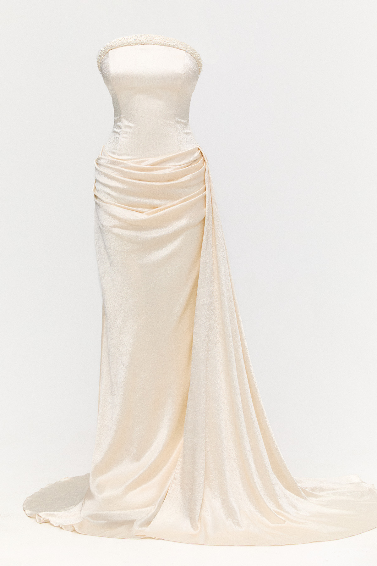 Drapeli Straplez Abiye Elbise, Tesettür Giyim