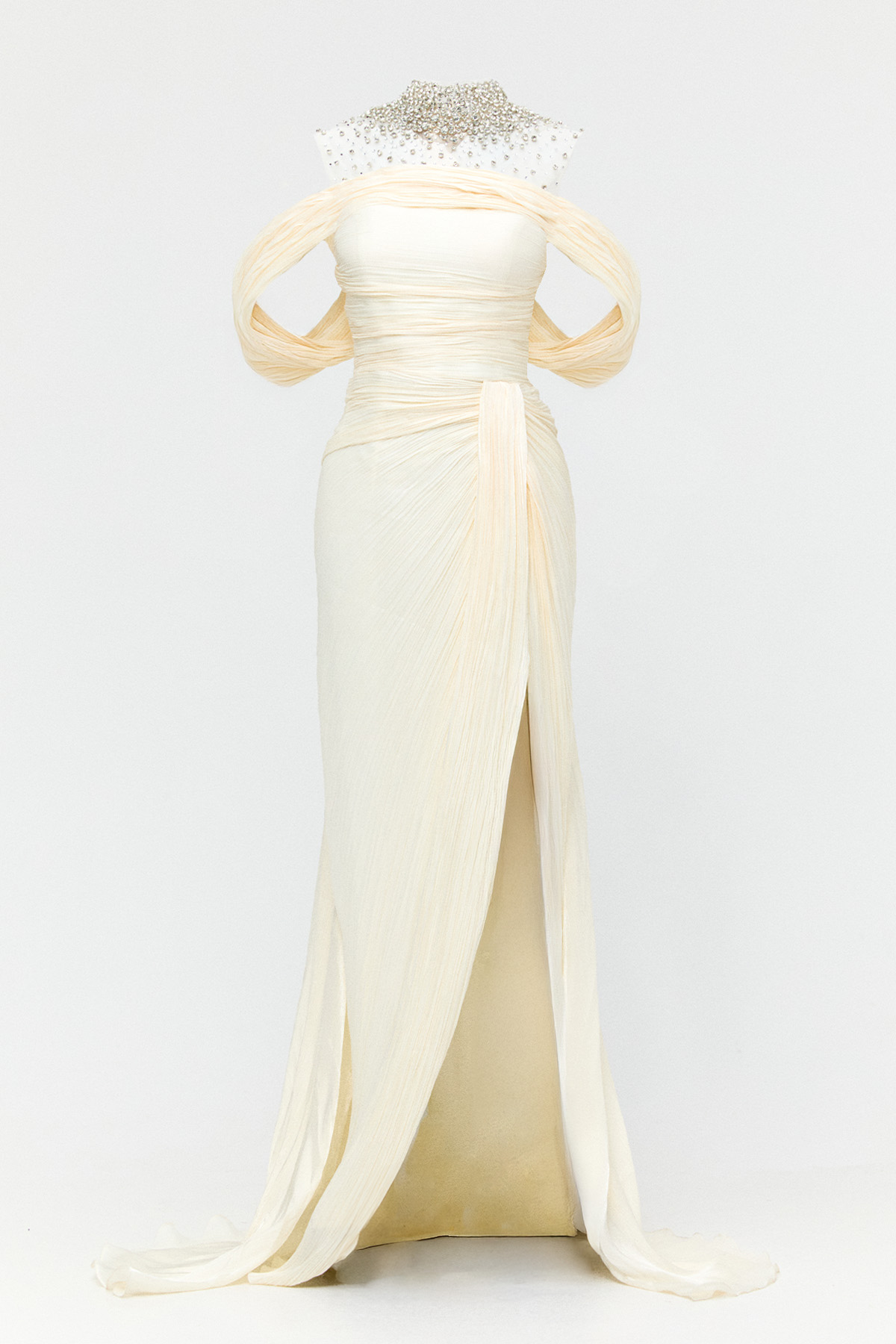 Taş İşlemeli Kuyruklu Abiye Elbise, Tesettür Giyim