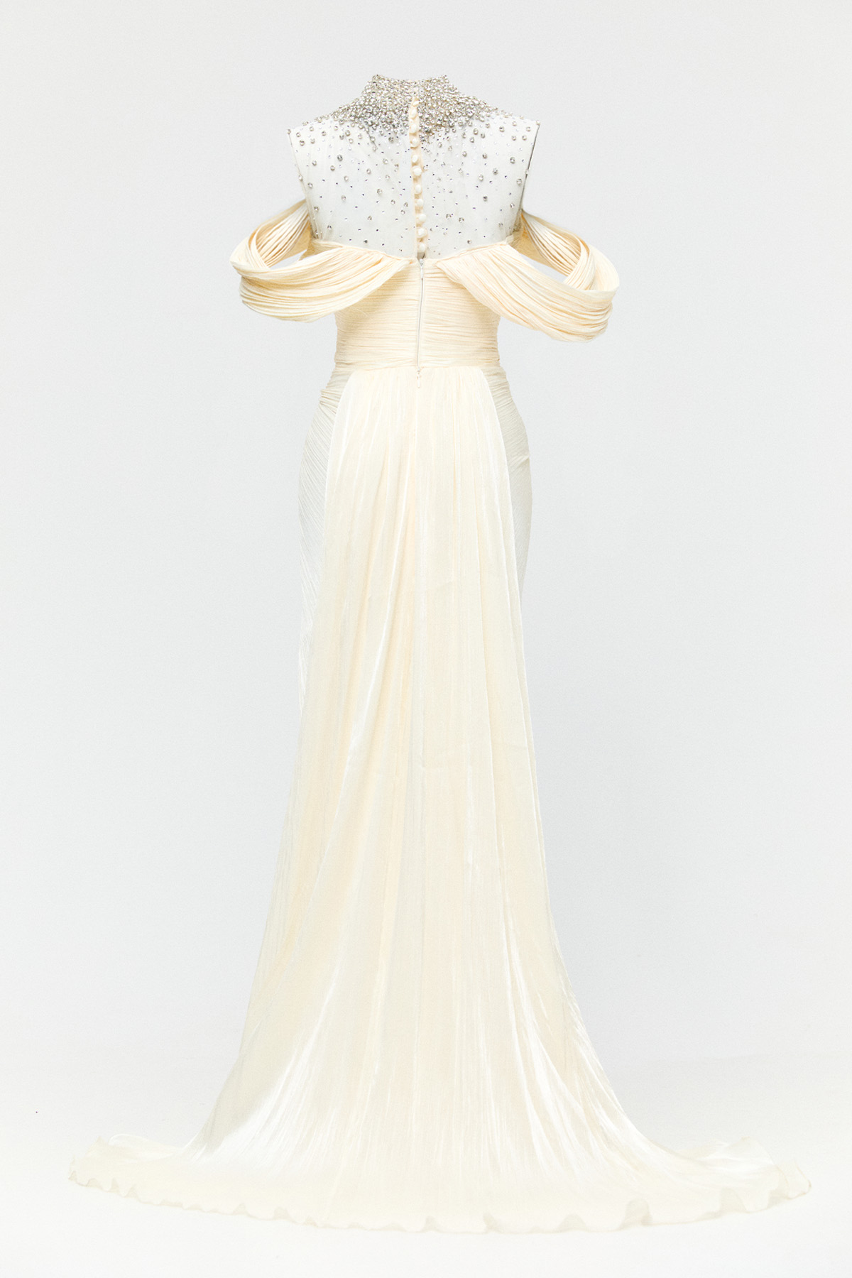 Taş İşlemeli Kuyruklu Abiye Elbise, Tesettür Giyim