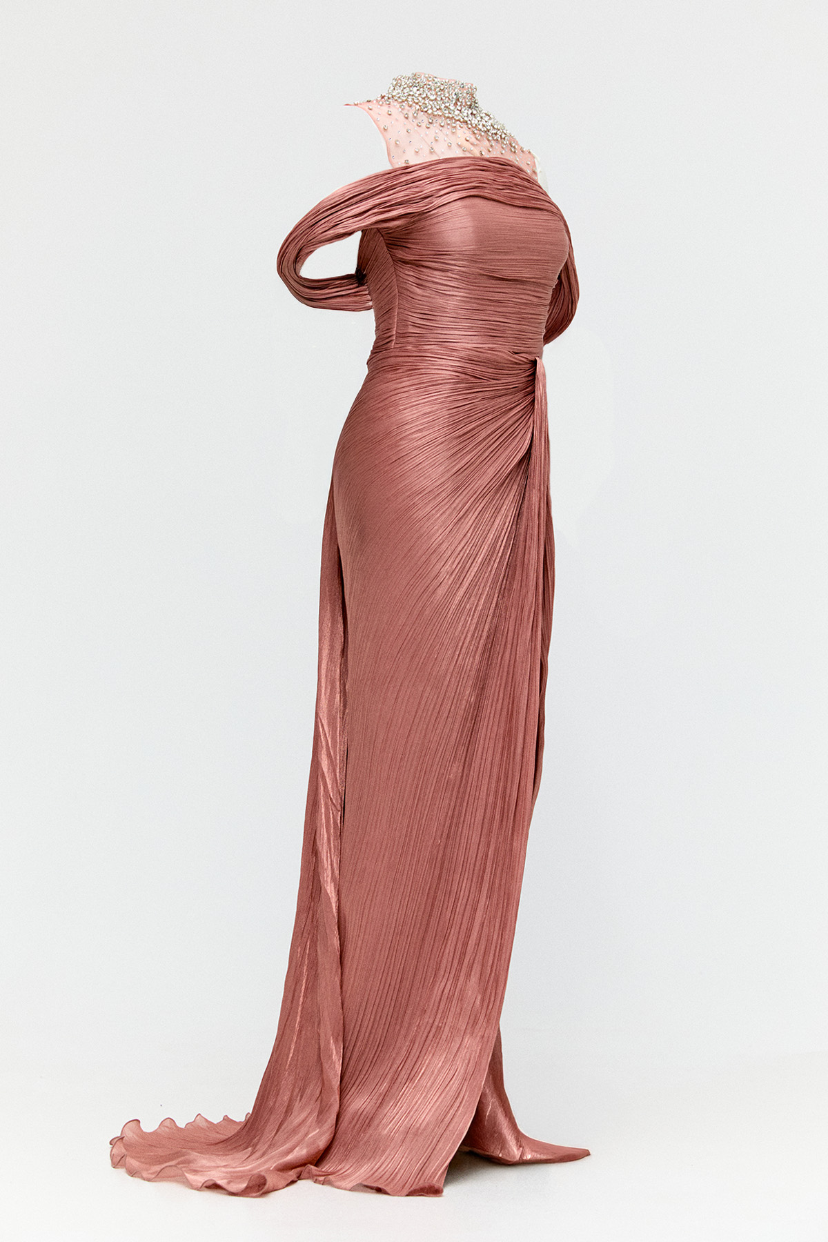 Taş İşlemeli Kuyruklu Abiye Elbise, Tesettür Giyim