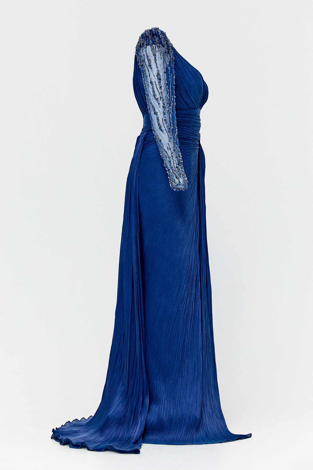 Taş İşlemeli Drapeli Abiye Elbise, Tesettür Giyim