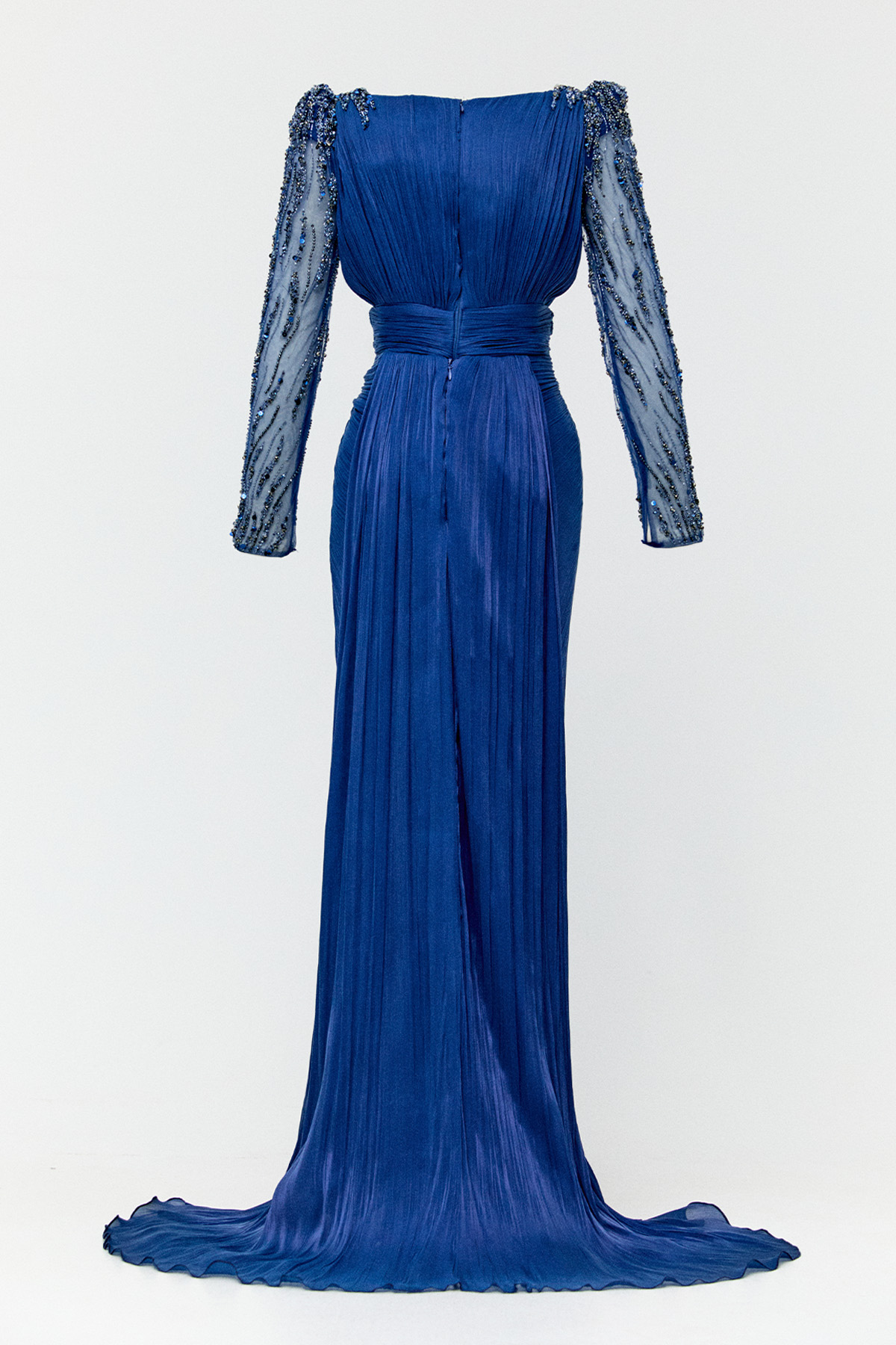 Taş İşlemeli Drapeli Abiye Elbise, Tesettür Giyim