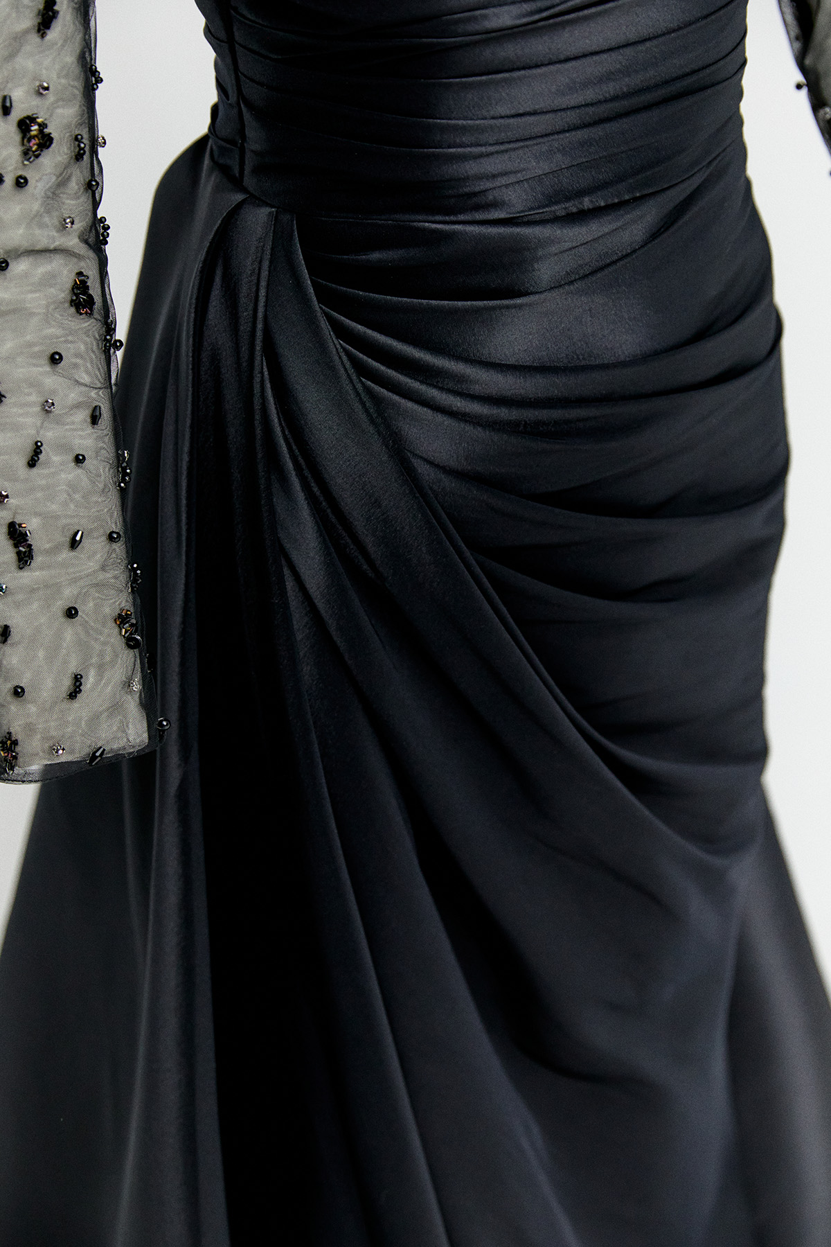 Taşlı İşlemeli Tafta Abiye Elbise, Tesettür Giyim