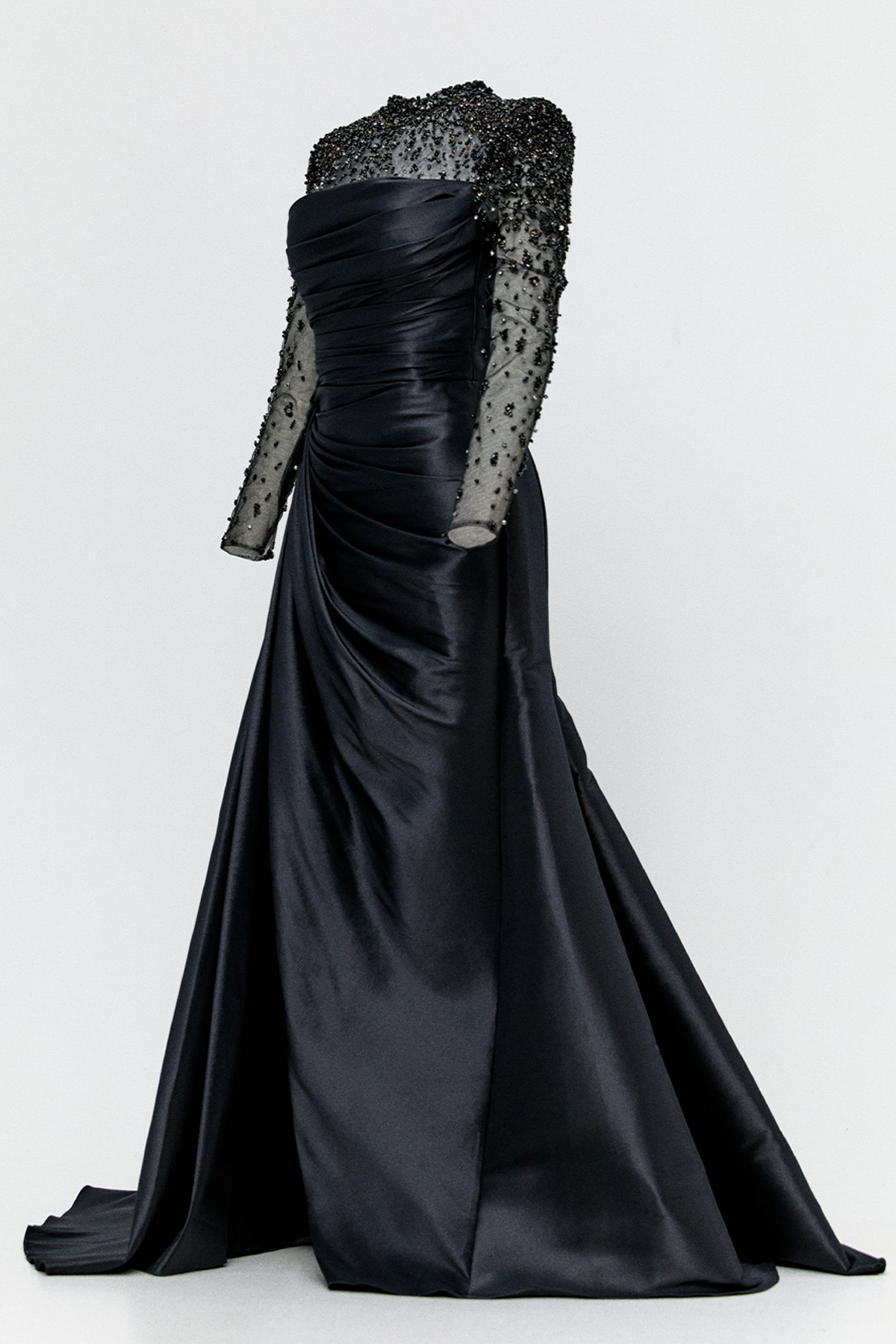 Taşlı İşlemeli Tafta Abiye Elbise, Tesettür Giyim