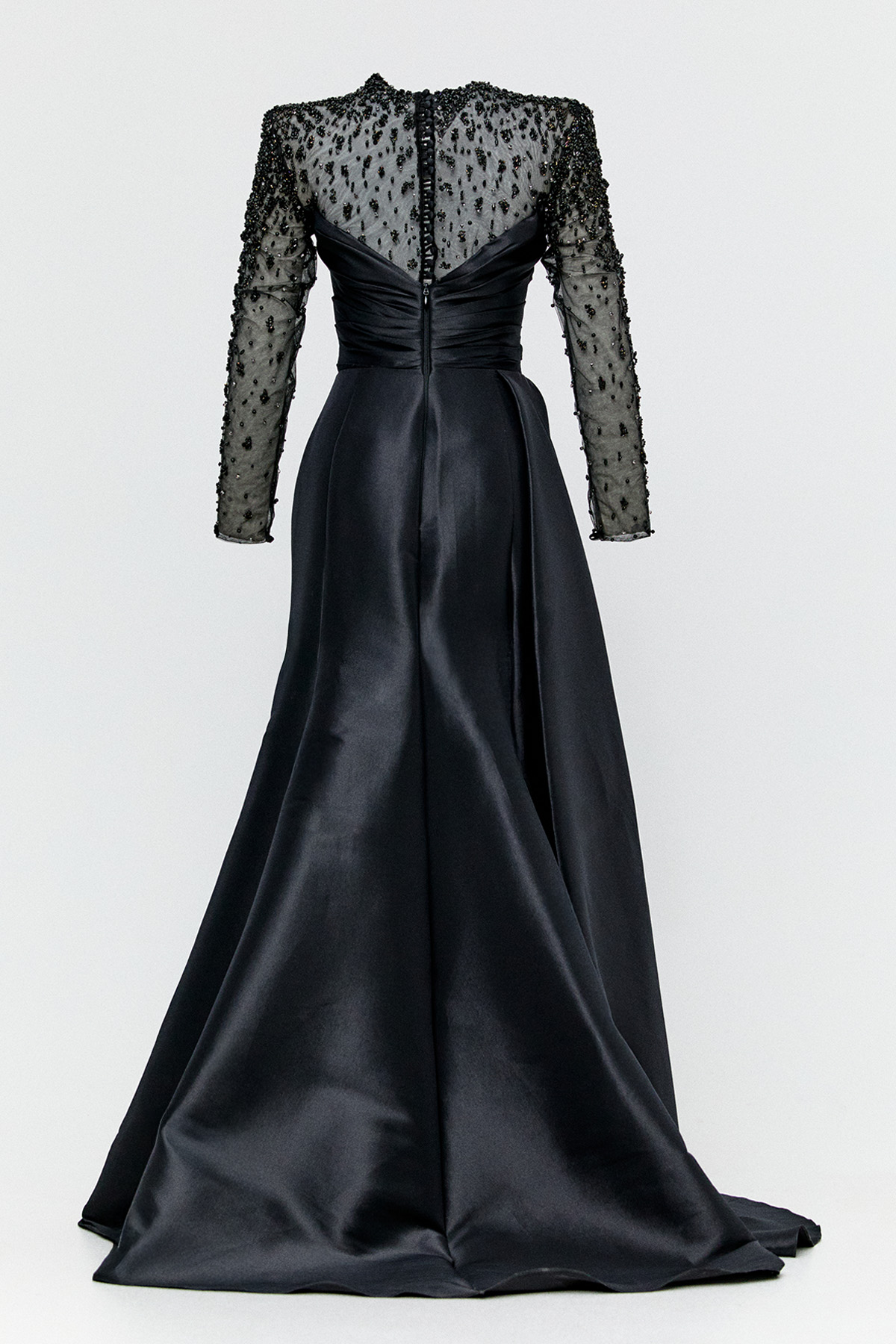 Taşlı İşlemeli Tafta Abiye Elbise, Tesettür Giyim