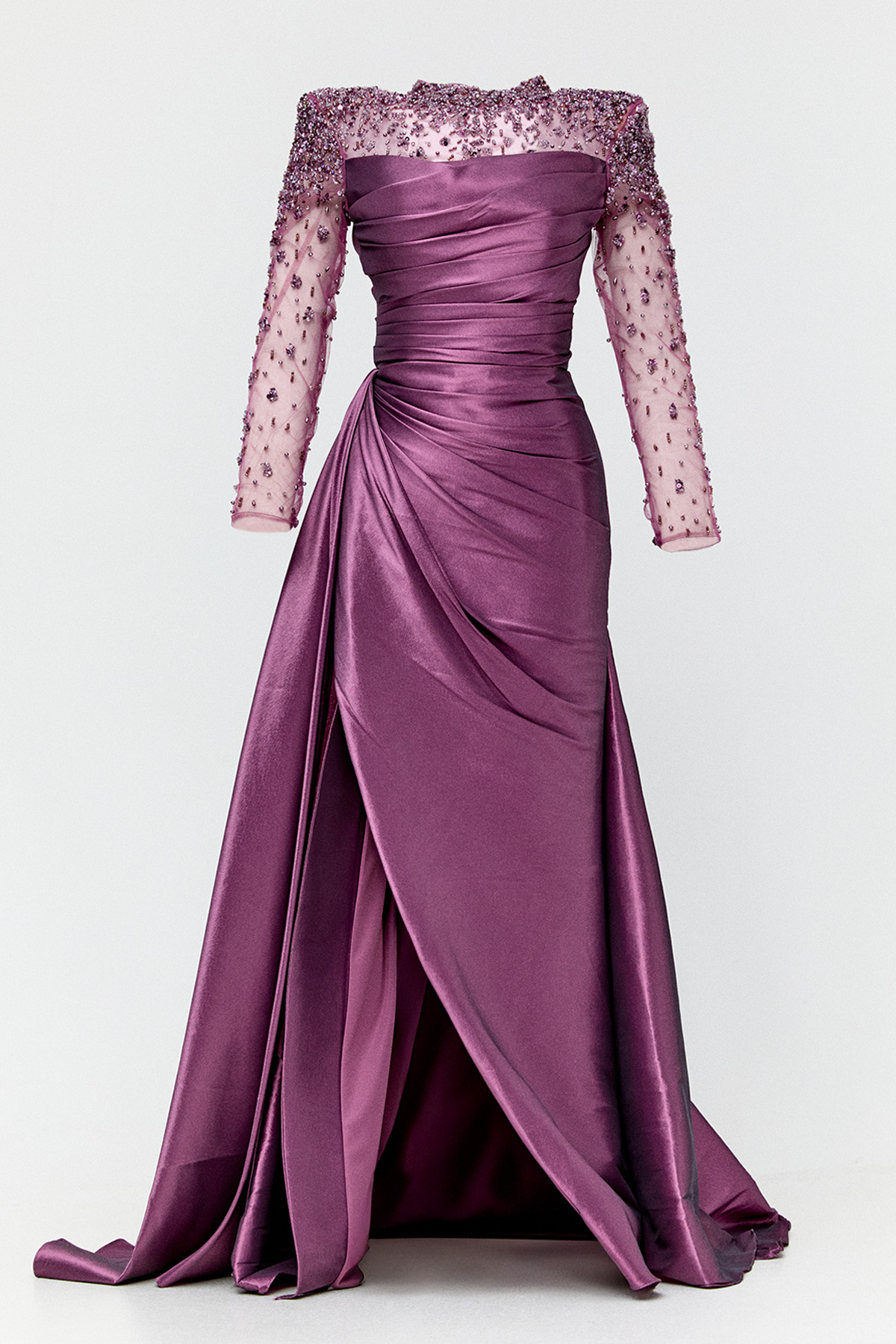 Taşlı İşlemeli Tafta Abiye Elbise, Tesettür Giyim