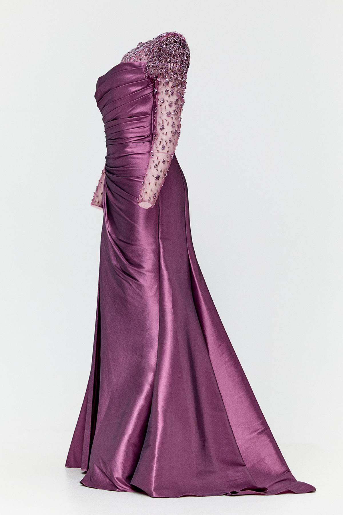 Taşlı İşlemeli Tafta Abiye Elbise, Tesettür Giyim