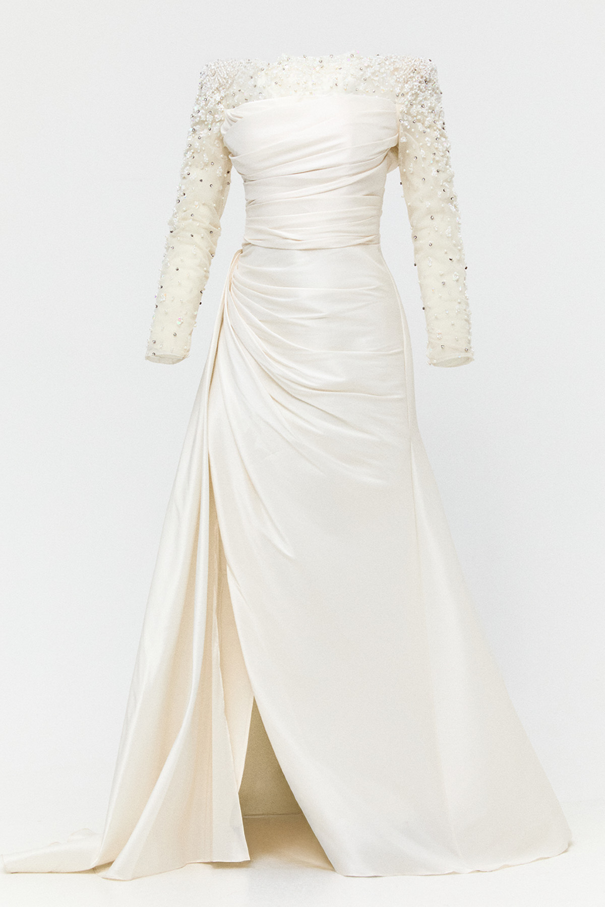 Taşlı İşlemeli Tafta Abiye Elbise, Tesettür Giyim