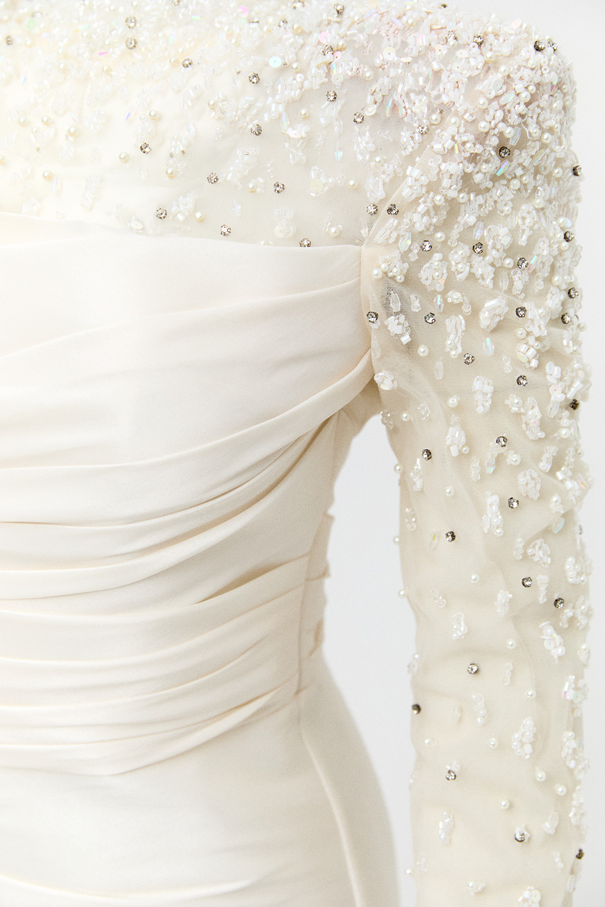 Taşlı İşlemeli Tafta Abiye Elbise, Tesettür Giyim