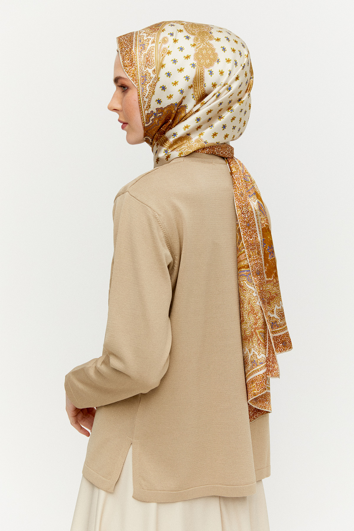 Leopar Desenli Sim Detaylı Triko Bluz