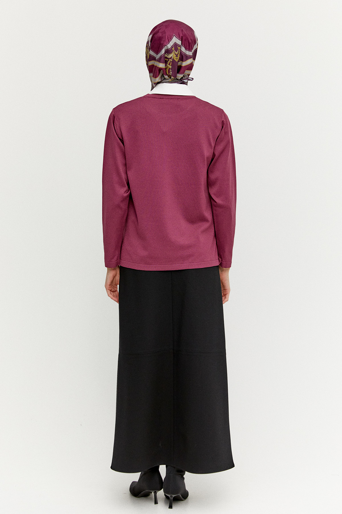 Parçalı Yırtmaçlı Triko Bluz