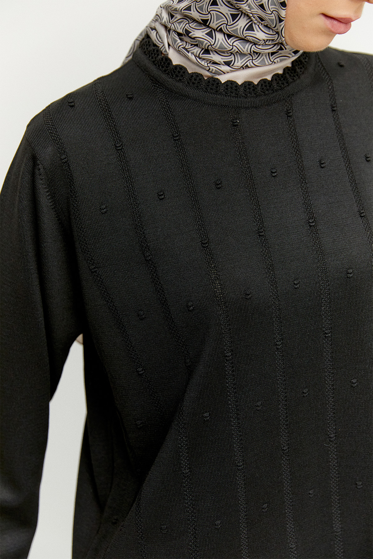 Dilim Detaylı Triko Bluz