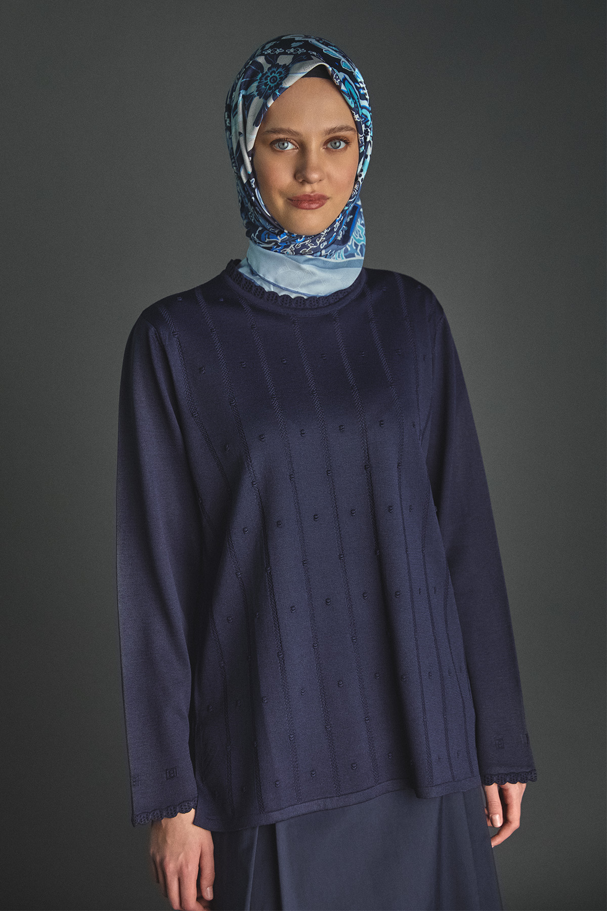 Dilim Detaylı Triko Bluz