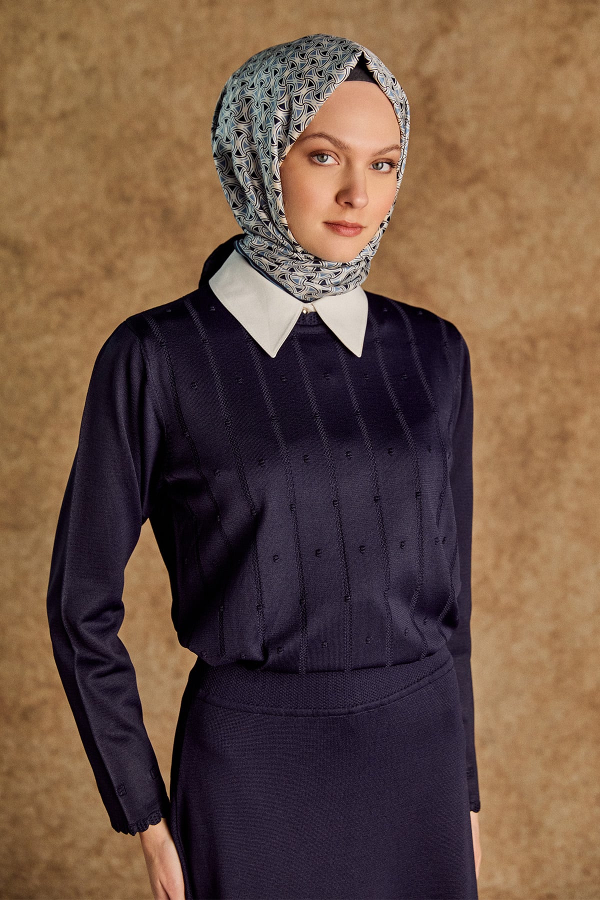 Dilim Detaylı Triko Bluz, Tesettür Giyim