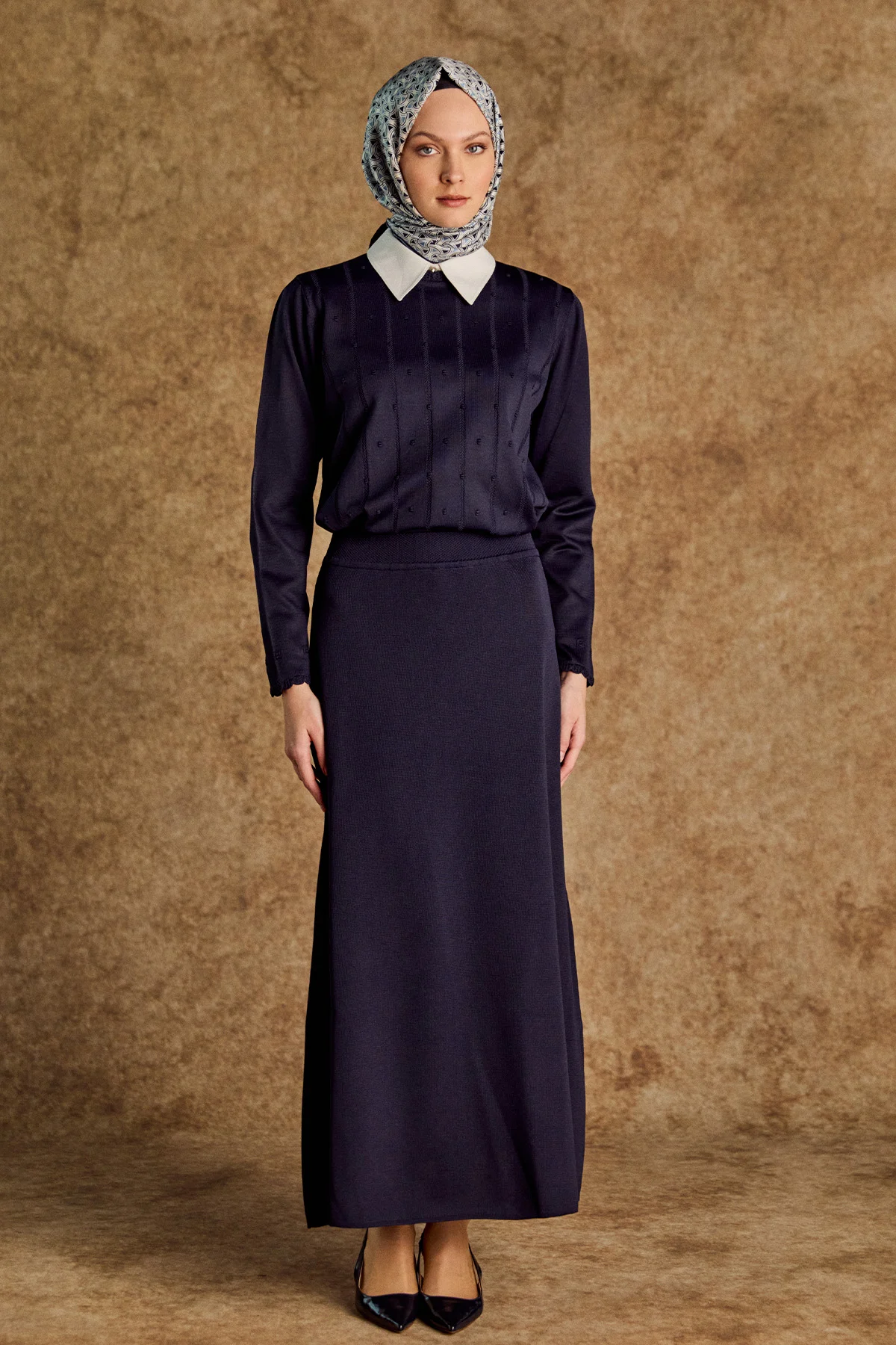 Dilim Detaylı Triko Bluz, Tesettür Giyim