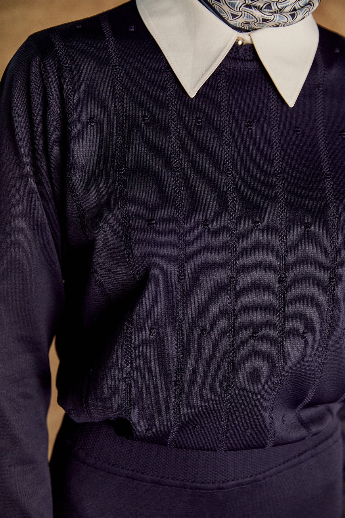 Dilim Detaylı Triko Bluz, Tesettür Giyim