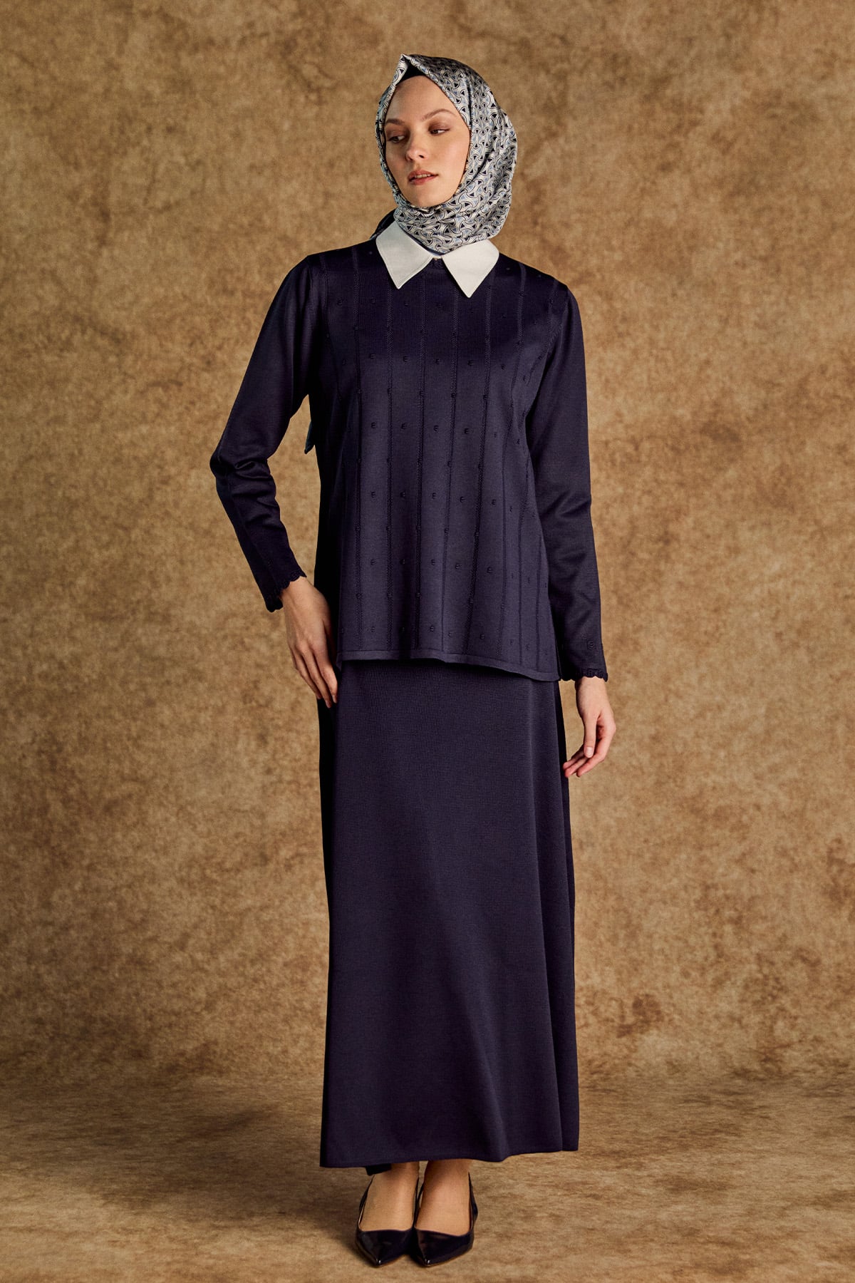 Dilim Detaylı Triko Bluz, Tesettür Giyim