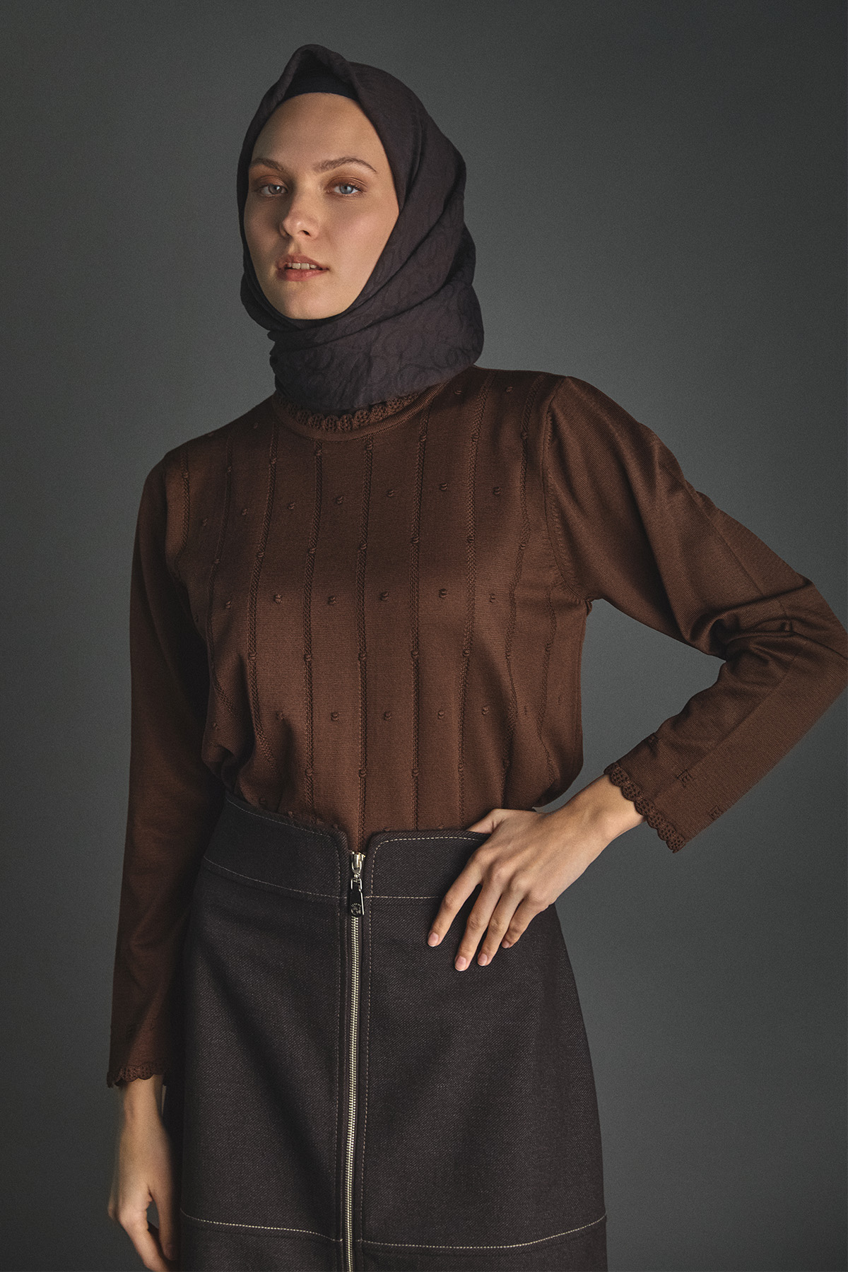 Dilim Detaylı Triko Bluz