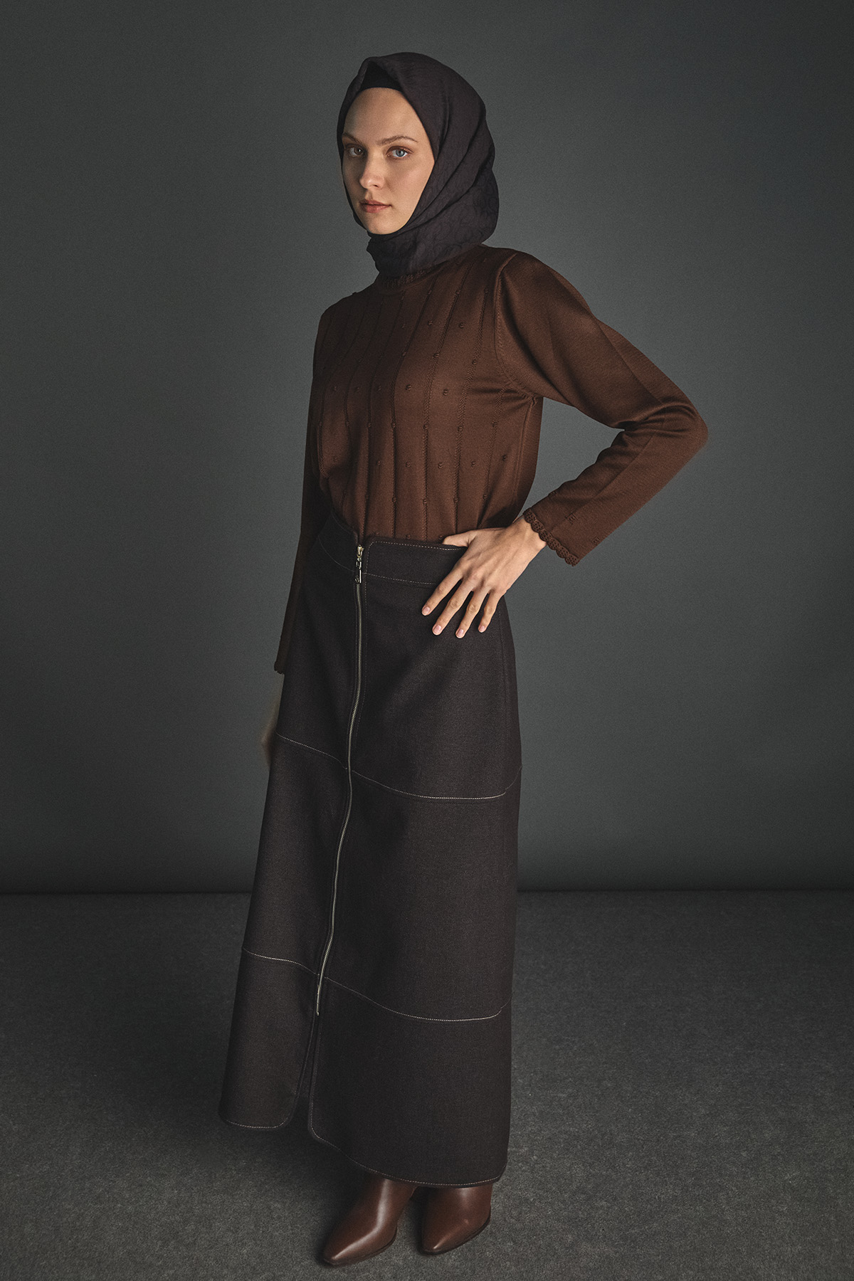 Dilim Detaylı Triko Bluz