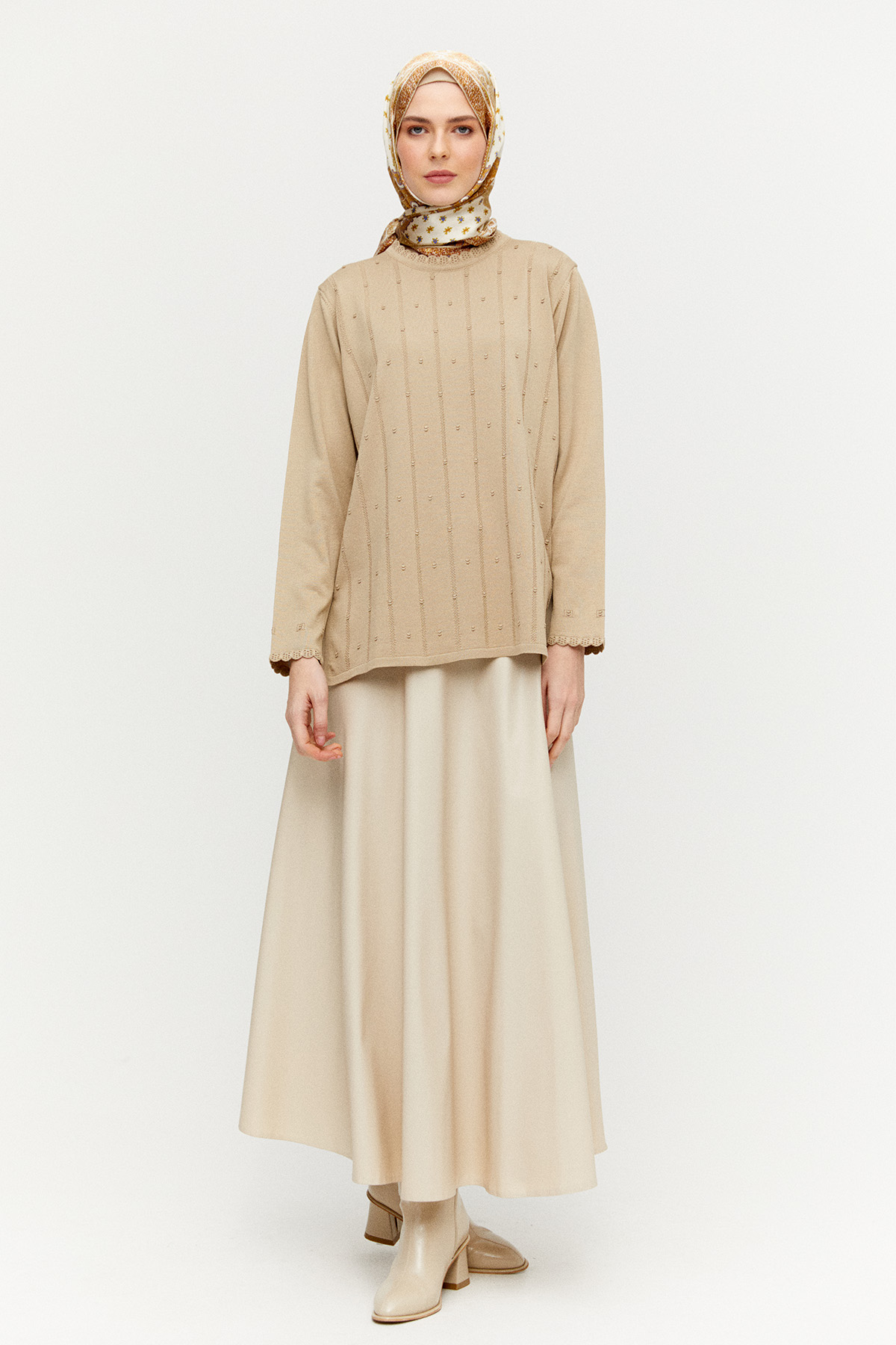 Dilim Detaylı Triko Bluz