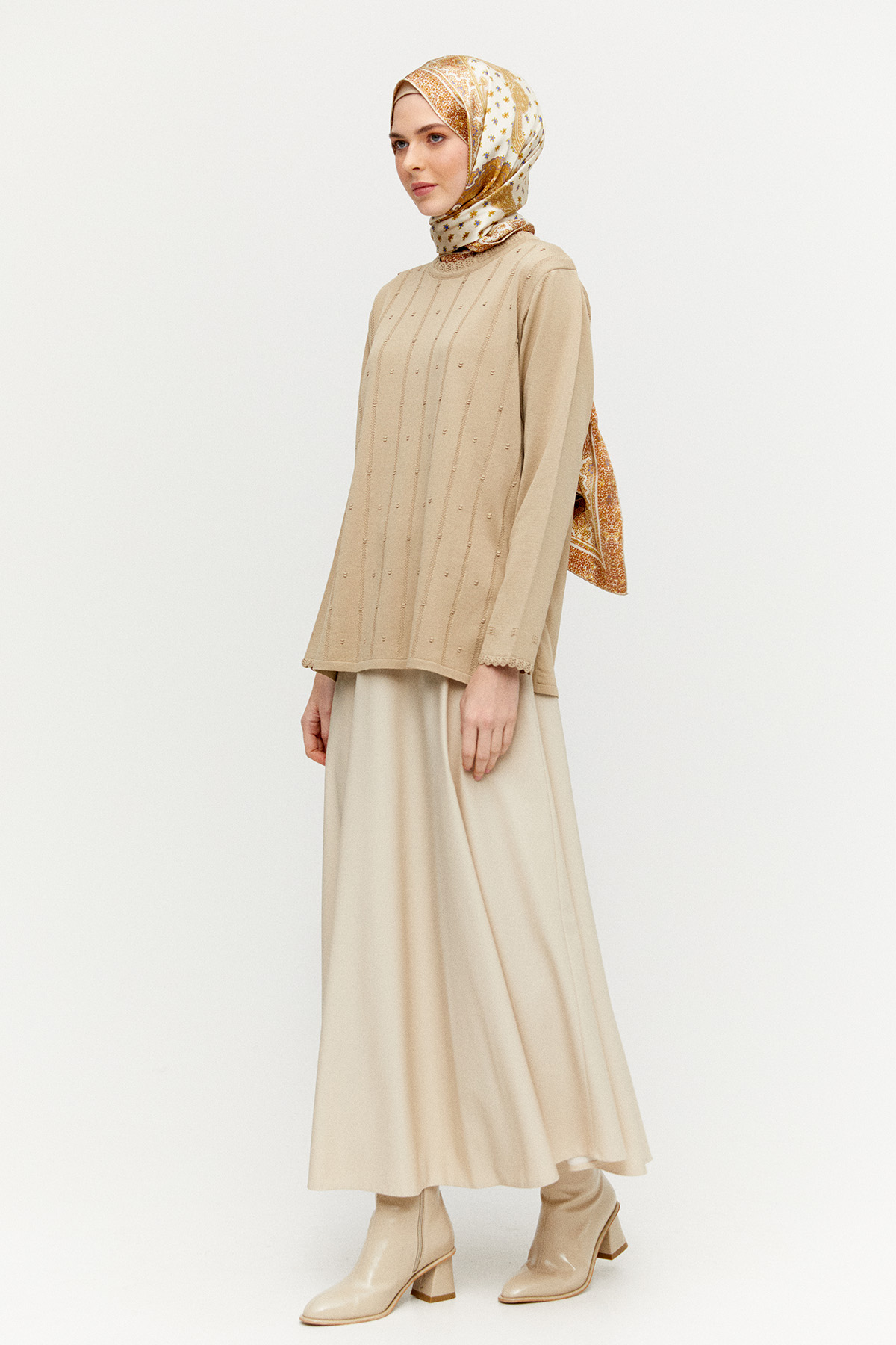 Dilim Detaylı Triko Bluz