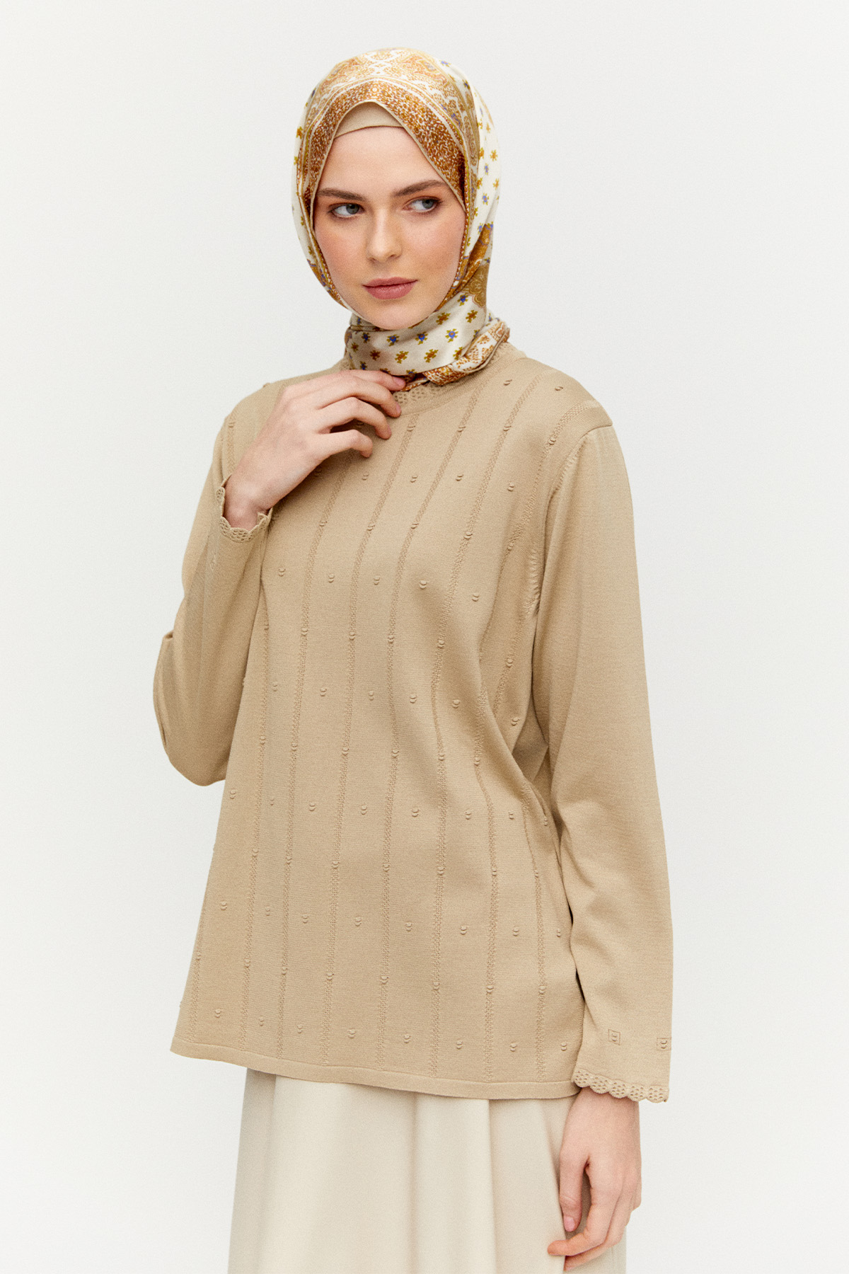 Dilim Detaylı Triko Bluz