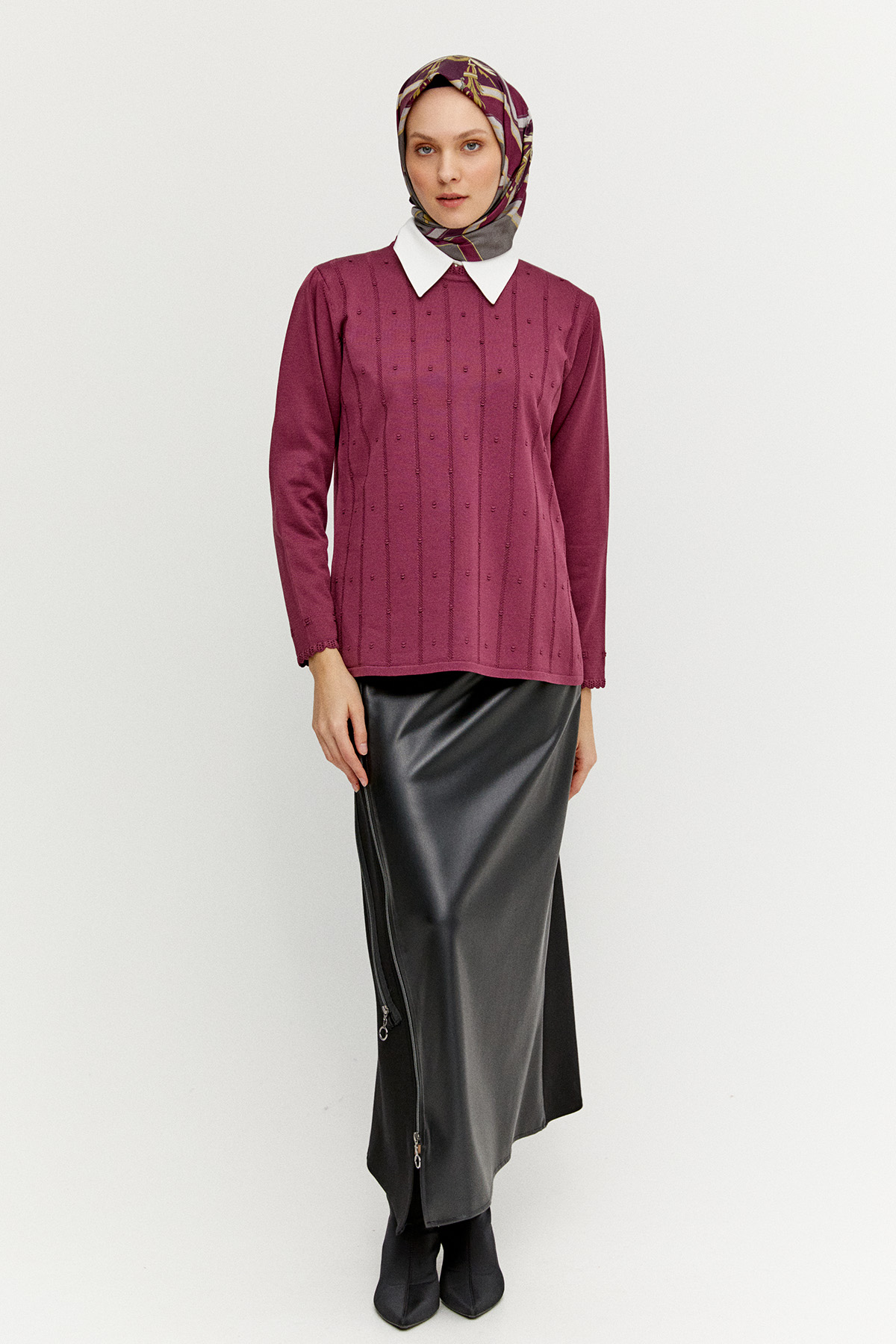 Dilim Detaylı Triko Bluz