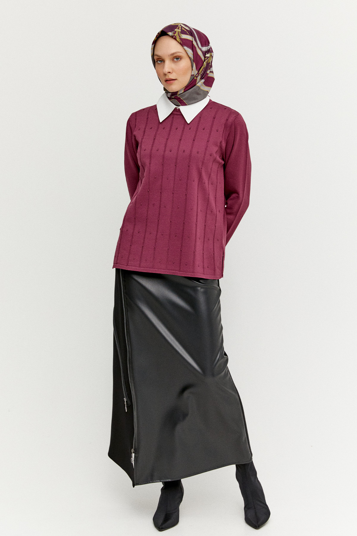 Dilim Detaylı Triko Bluz