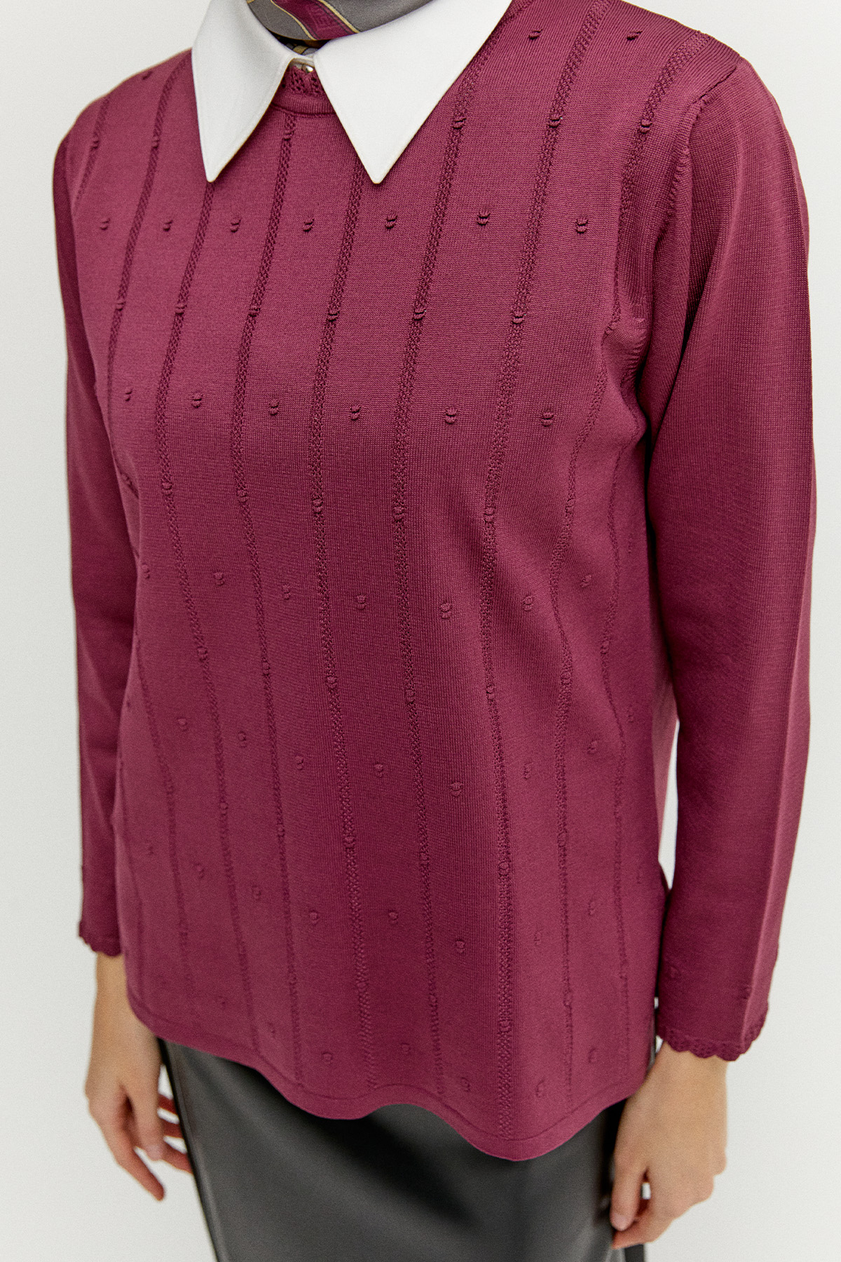 Dilim Detaylı Triko Bluz