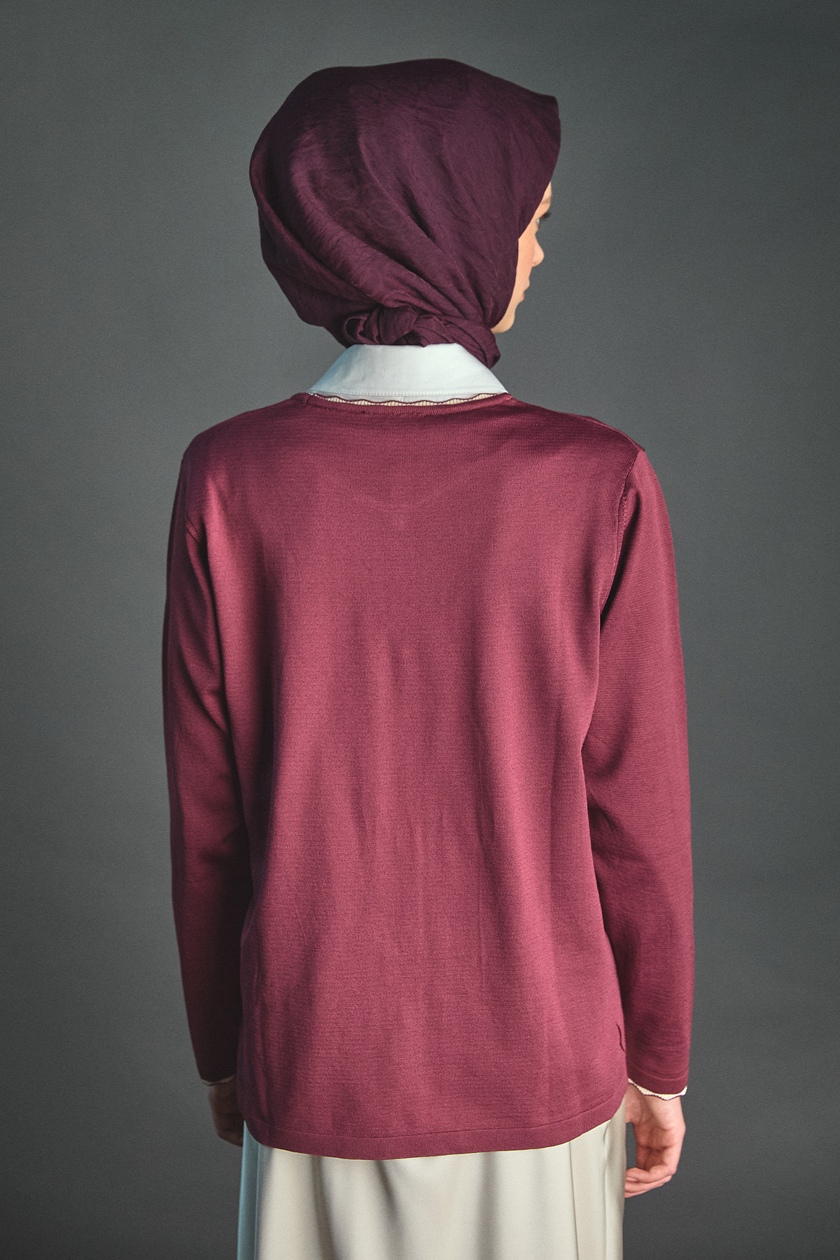 Süs Düğmeli Triko Bluz