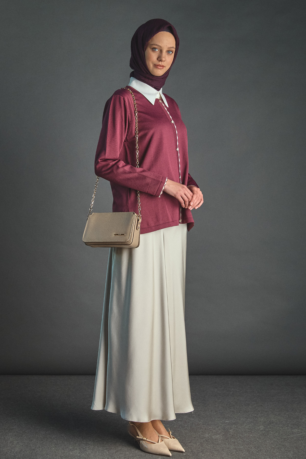 Süs Düğmeli Triko Bluz