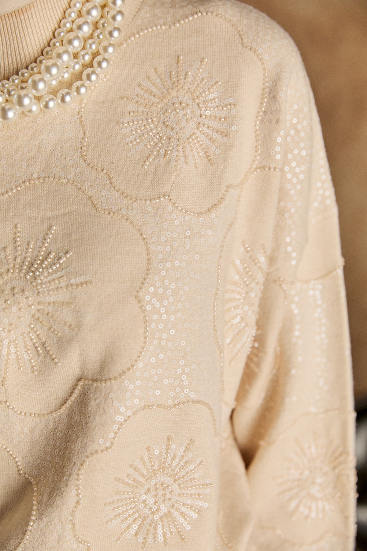 Çiçek Desenli Yarım Balıkçı Triko Bluz