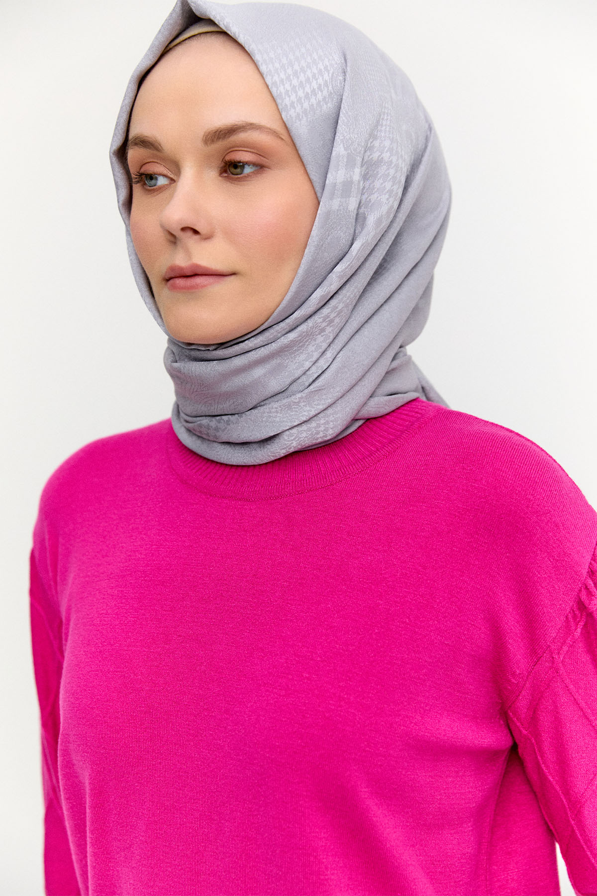 Baklava Desenli Ribanalı Triko Bluz, Tesettür Giyim