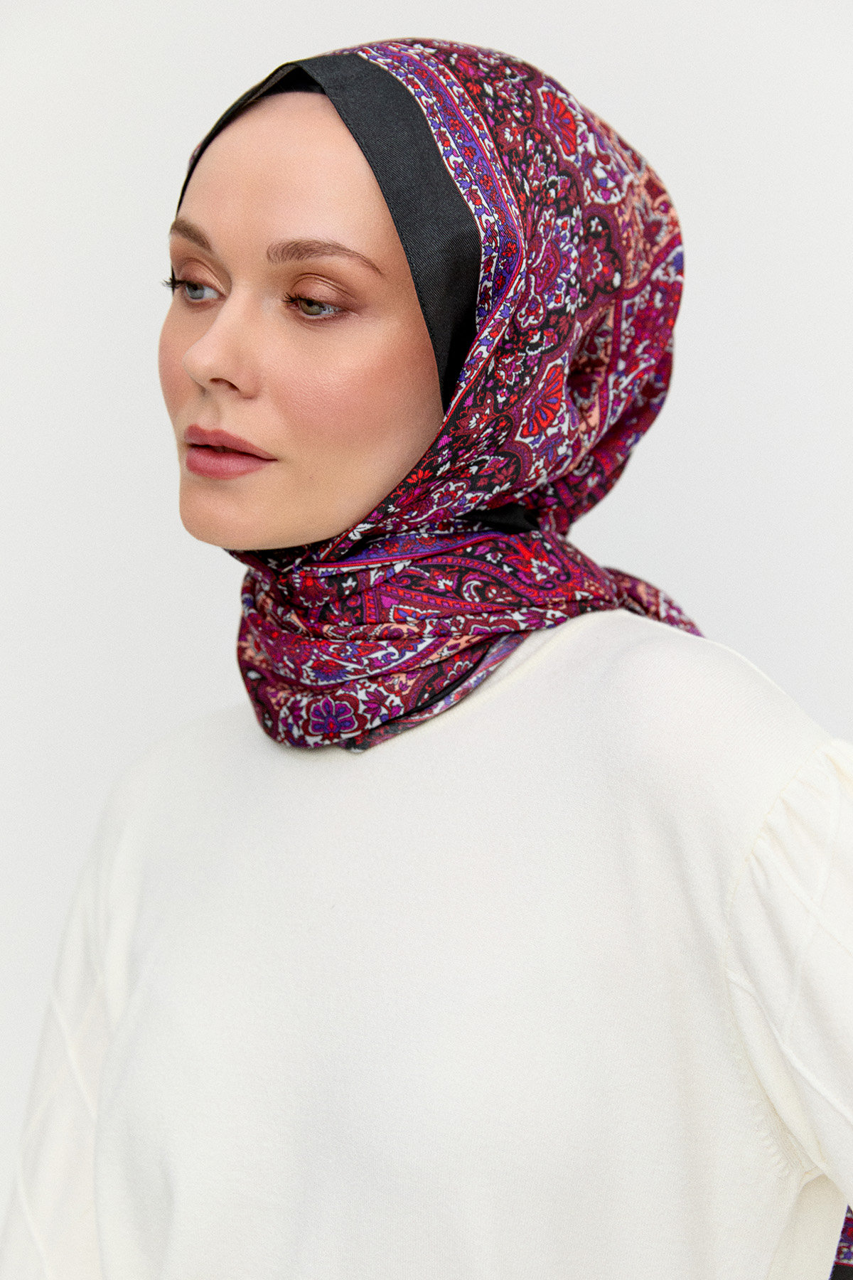 Baklava Desenli Ribanalı Triko Bluz, Tesettür Giyim