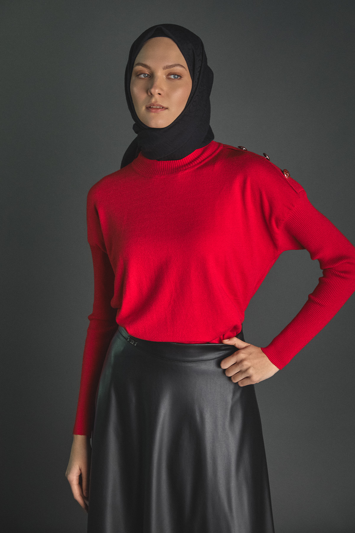 Yarım Balıkçı Yaka Triko Bluz