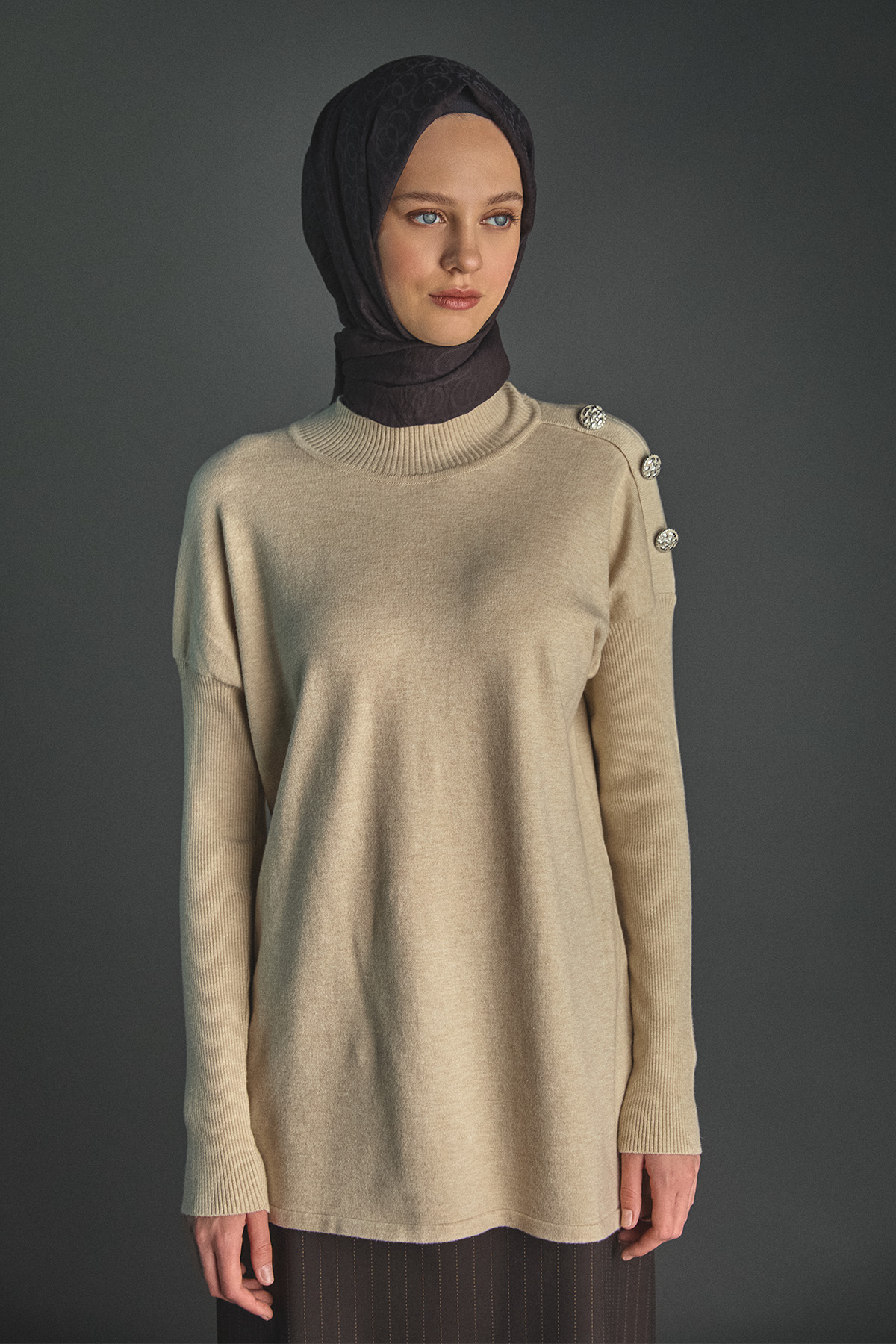 Yarım Balıkçı Yaka Triko Bluz