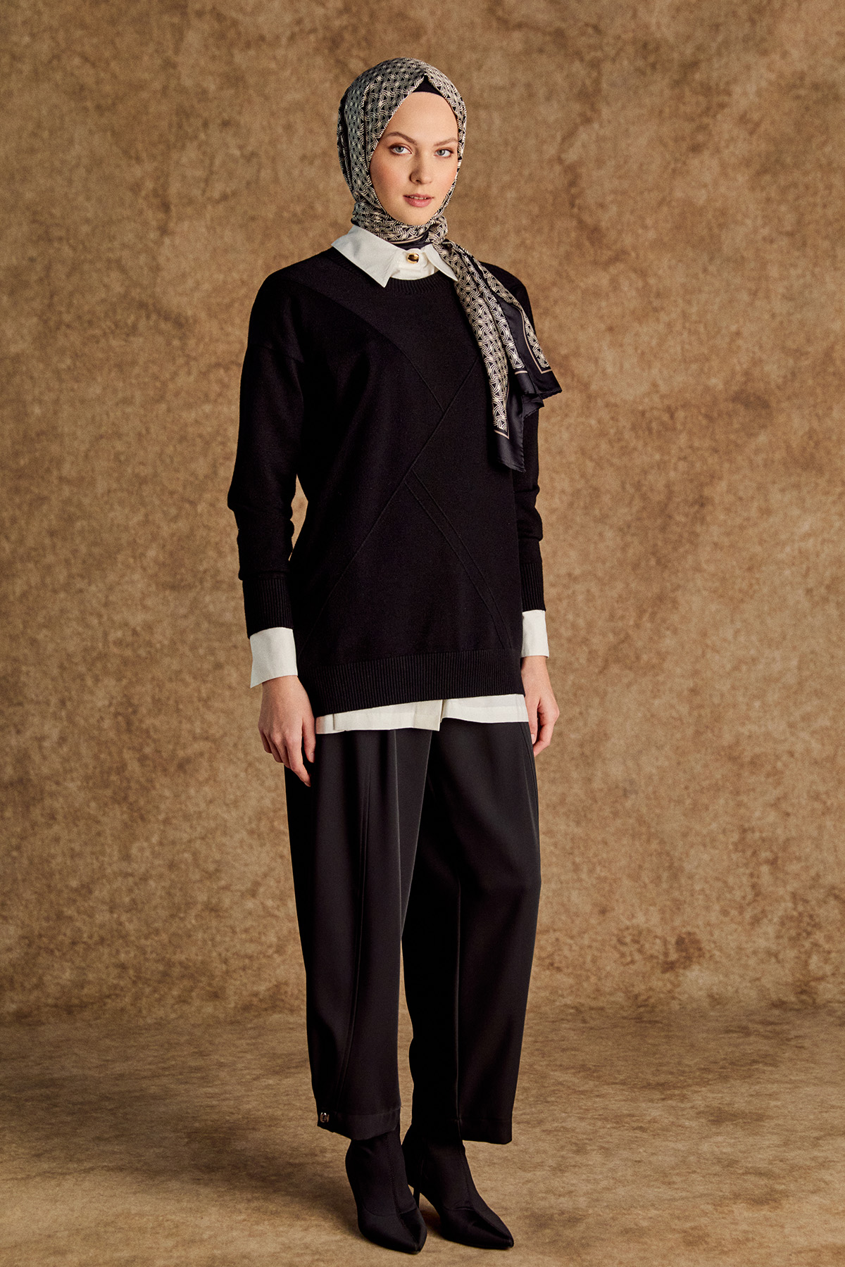 Parçalı Triko Tunik