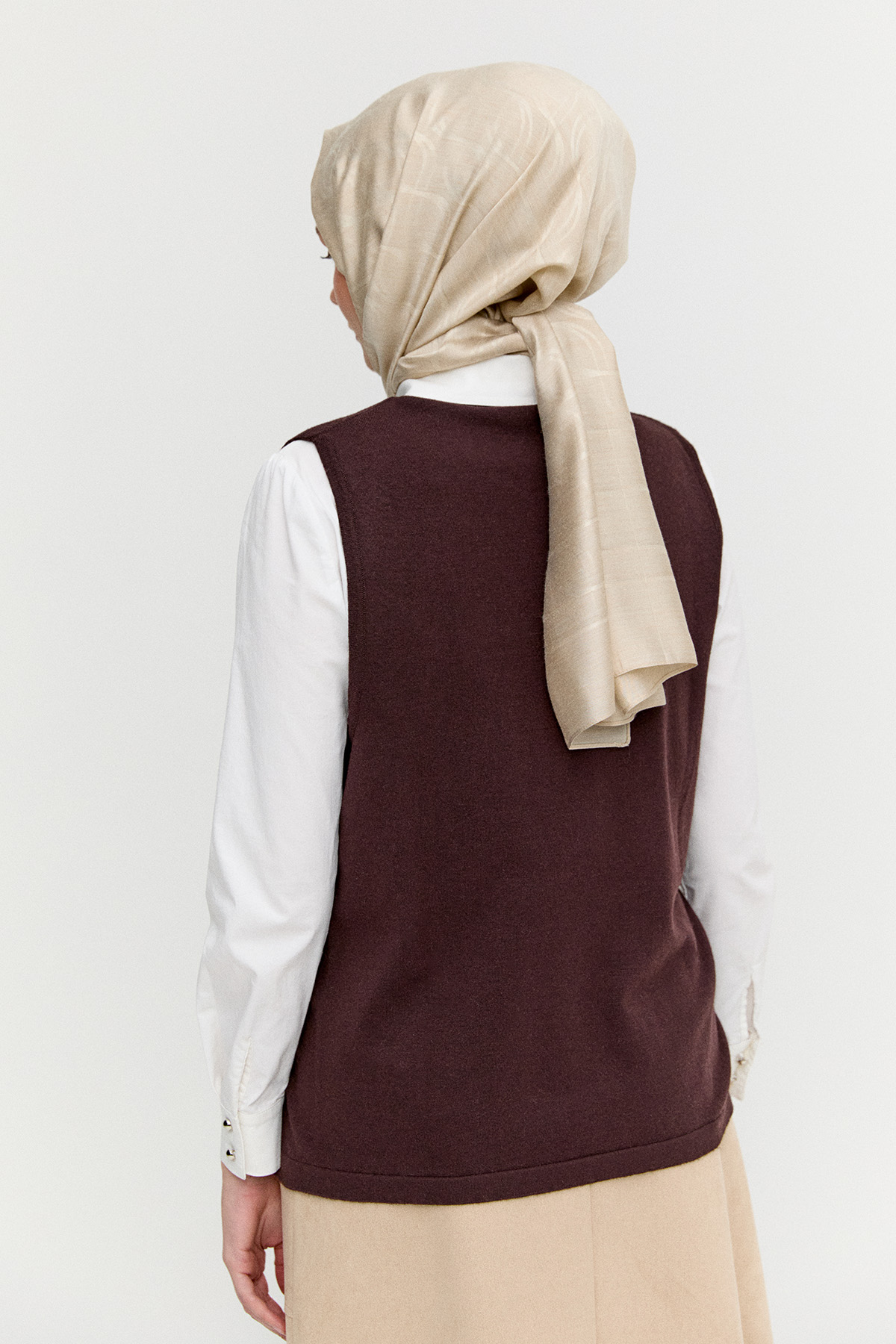 Düğme Detaylı Triko Bluz, Tesettür Giyim