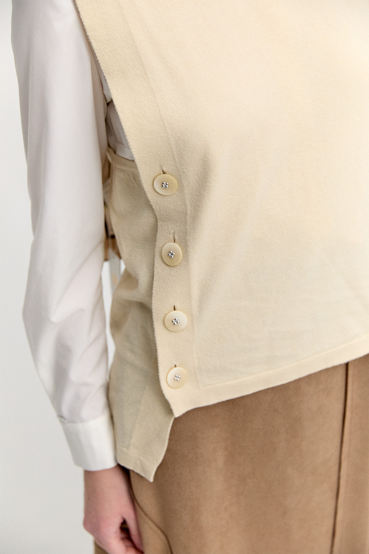 Düğme Detaylı Triko Bluz, Tesettür Giyim