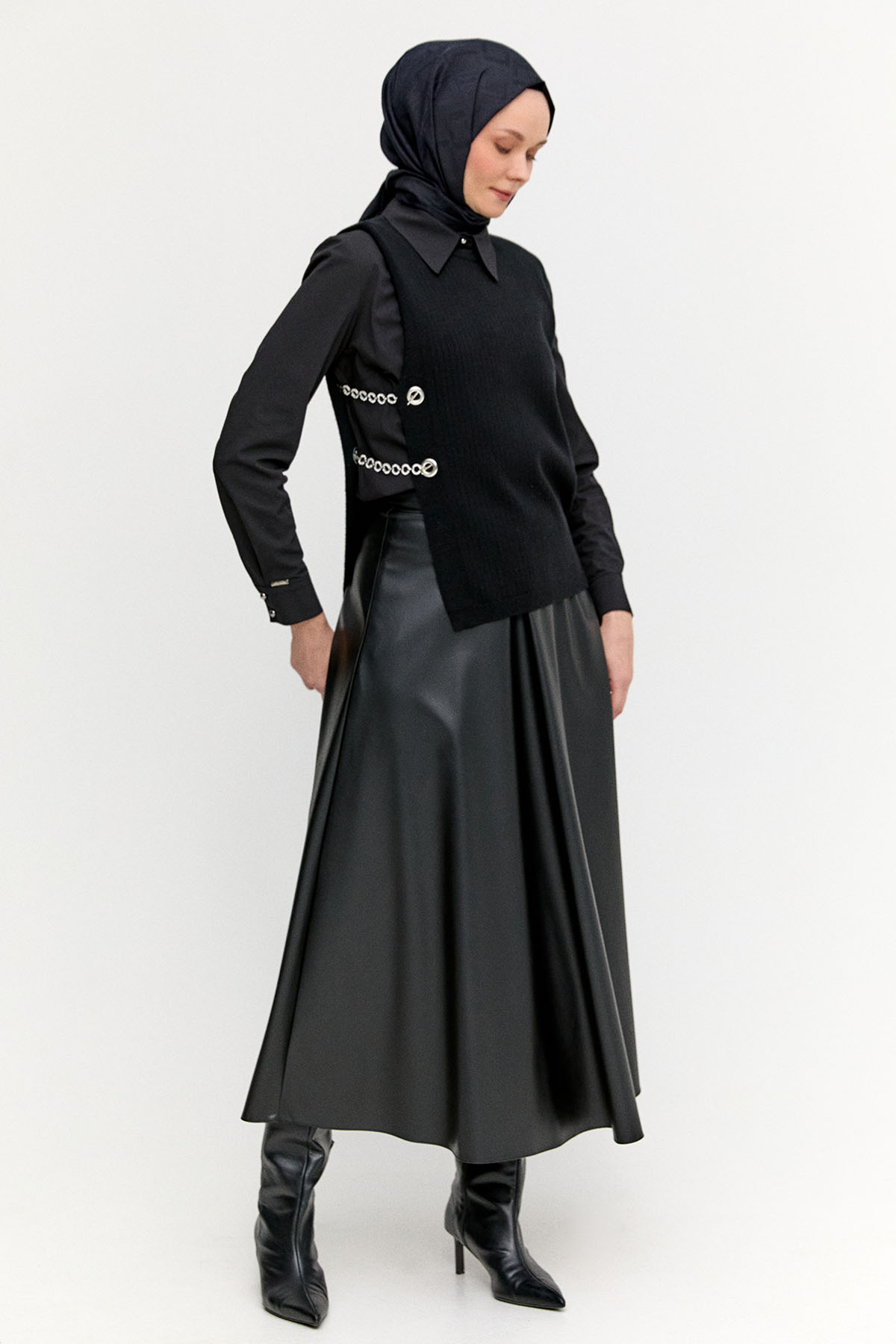 Zincir Detaylı Triko Bluz, Tesettür Giyim