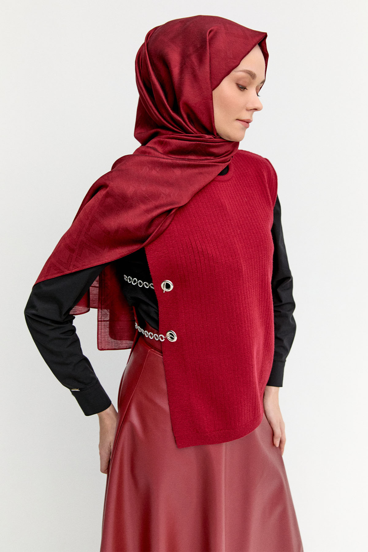 Zincir Detaylı Triko Bluz, Tesettür Giyim