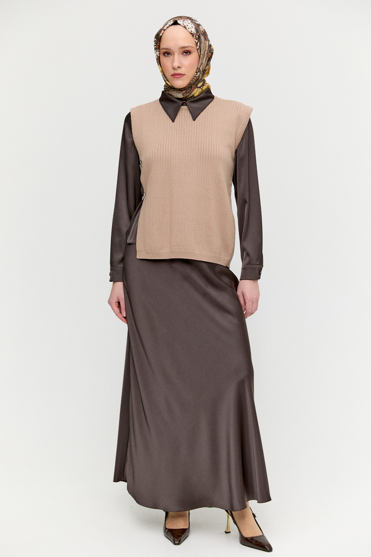 Zincir Detaylı Triko Bluz, Tesettür Giyim