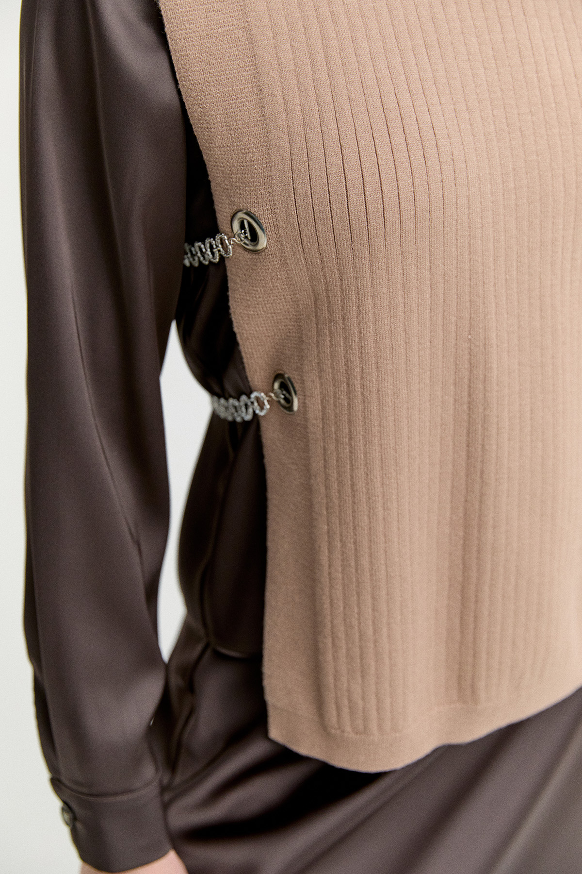 Zincir Detaylı Triko Bluz, Tesettür Giyim